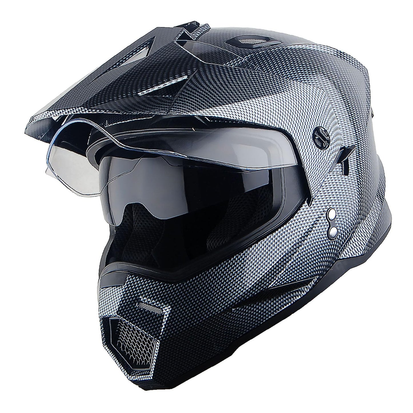 1Storm Dual Sport Motorcycle Motocross Off Road Full Face Helmet Dual Visor: HF802