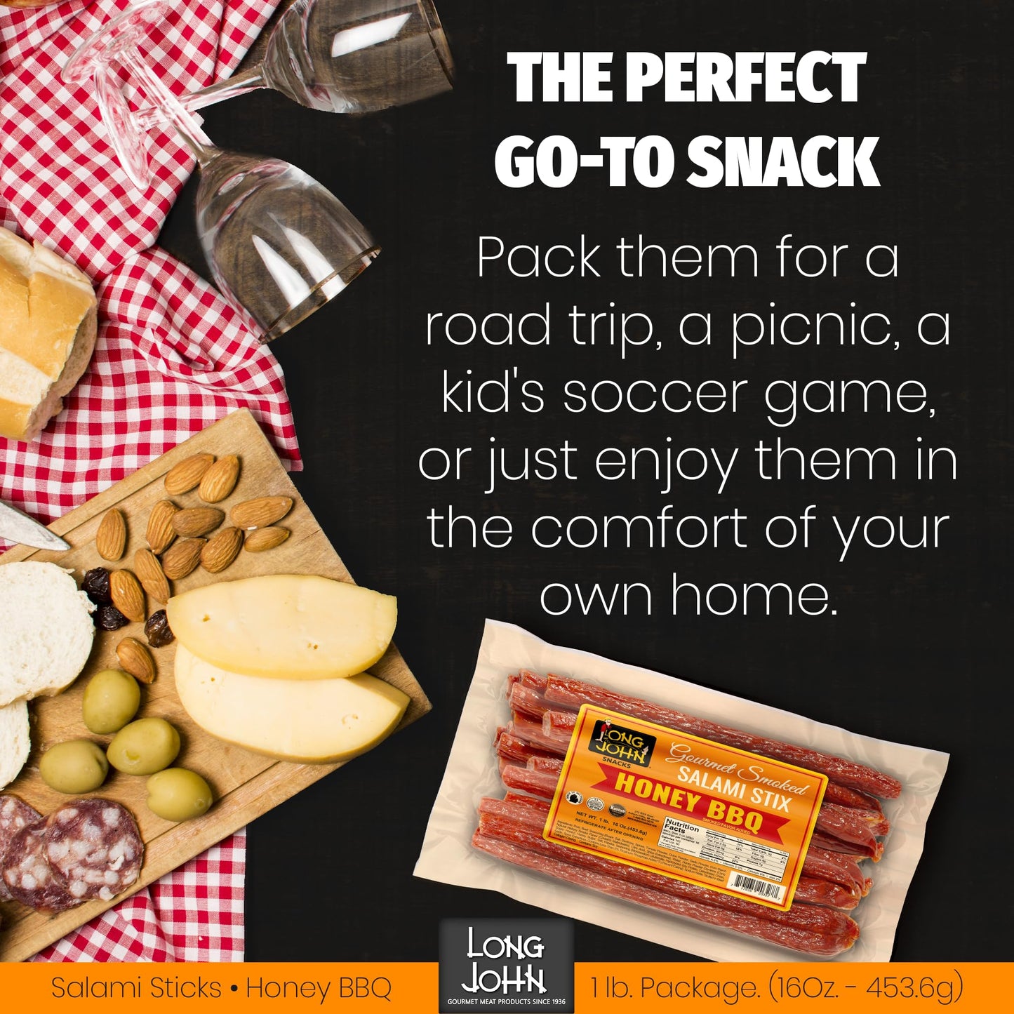 Long John Snacks Italian Style Dried Salami Stix – Premium Italian Blend Hand Crafted Pork & Beef Cuts – Gluten-Free, Bold Flavor & Low Heat – Smoked & Italian-Style Dried to Perfection - 16oz.