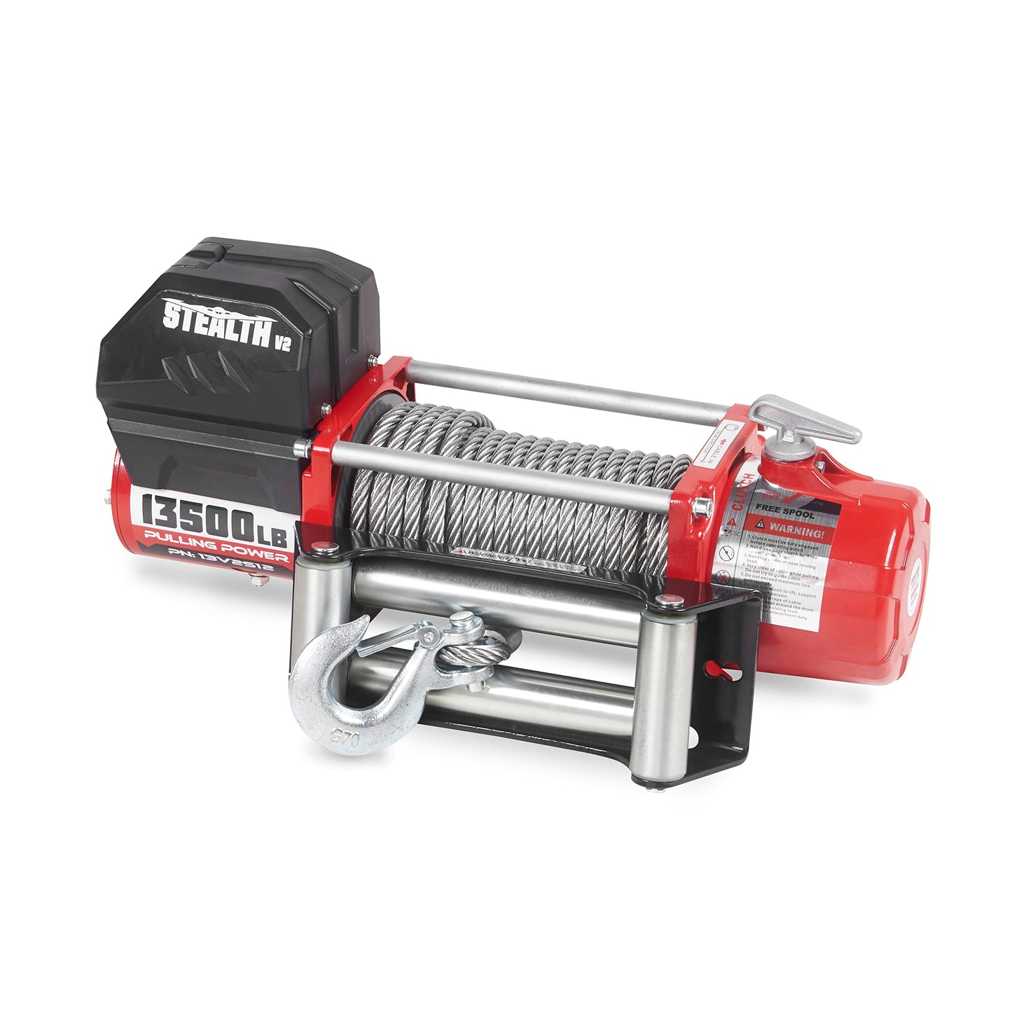 Stealth Winches 13500lb Truck Winch 12V Electric Winch with 2 Wireless remotes and Steel Rope, Perfect for SUV Towing Trailer Winch, Hook, Weatherproof, with Roller Fairlead, Heavy Duty