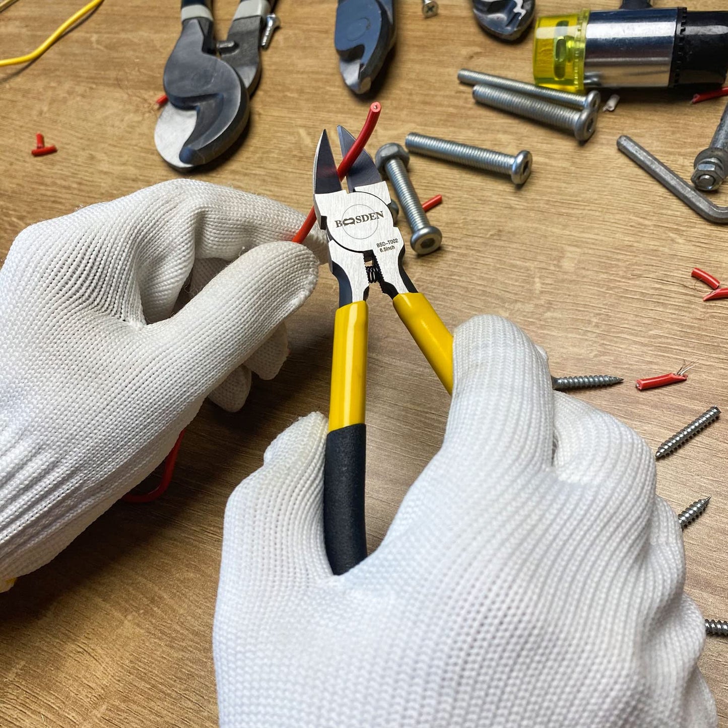 Wire Cutters 10 Pack, 6.5 inch, BOOSDEN Flush Cutters, Spring Loaded Cutting Pliers, Side Cutters, Dykes Cutter, Wire Clippers, Plastic Cutter, Wire Cutters for Jewelry, Floral, Electrical