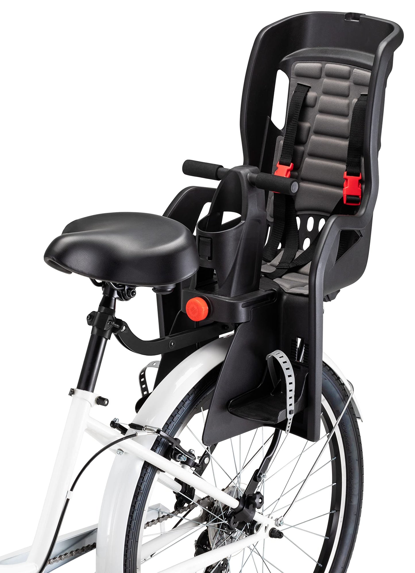 Schwinn Ovation Child Bike Carrier, Seats one Kid Ages 1+, Frame Mount, Adjustable Safety Harness and Foot Wells, Quick Release Design, Comfortable Padding, Rear-Mounted Child Bike Seat for Toddler