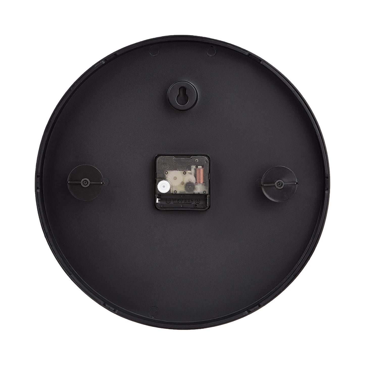 Amazon Basics Classic 12" Round Wall Clock, Easy to Read, Silent Non Ticking, Battery Operated, Black