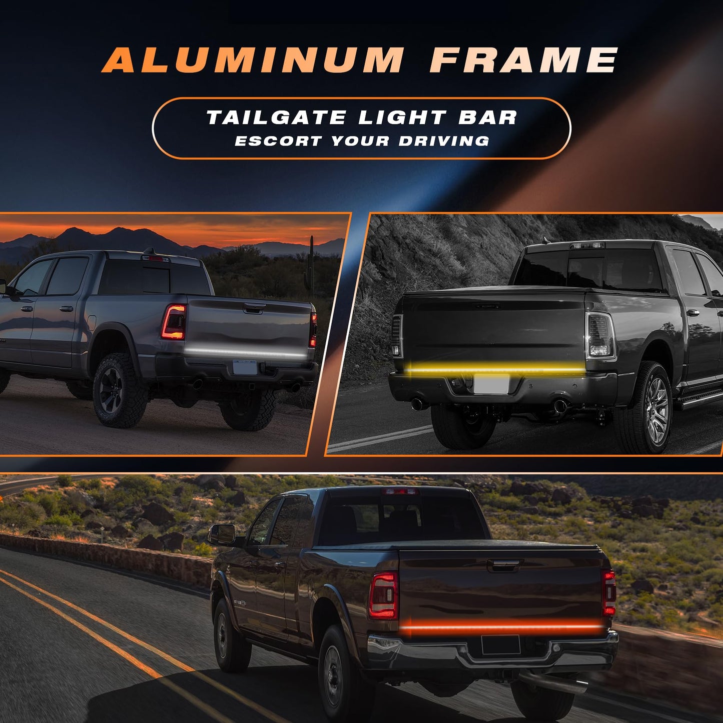 60 Inch LED Tailgate Light Bar with Reverse & Sequential Turn Signals for Truck