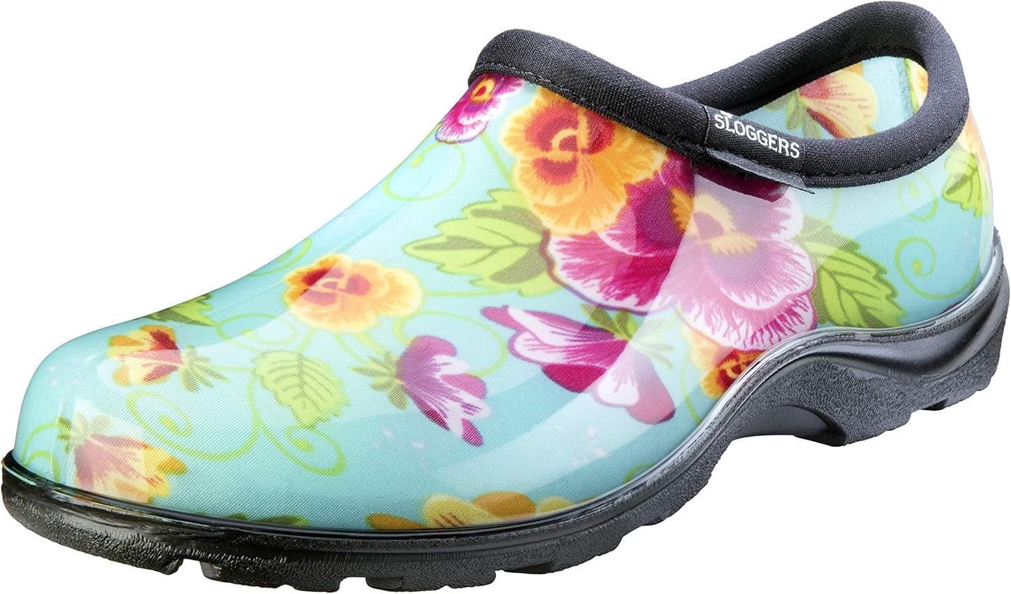 Sloggers Original Waterproof Rain and Garden Shoe for Women– Outdoor Slip-On Garden Clog - Made in The USA with Premium Comfort Insole and Arch Support - Classic Chicken Black, Size 8