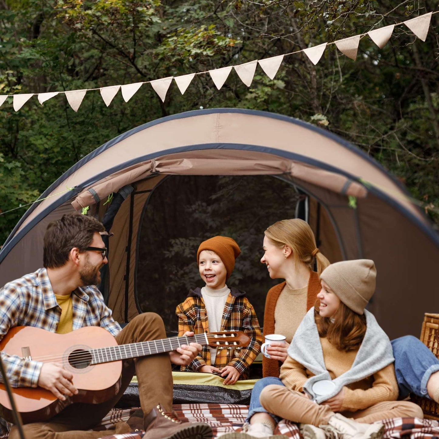 4 Person Easy Pop Up Tent,9.5’X6.6’X52'',Waterproof, Automatic Setup,2 Doors-Instant Family Tents for Camping, Hiking & Traveling