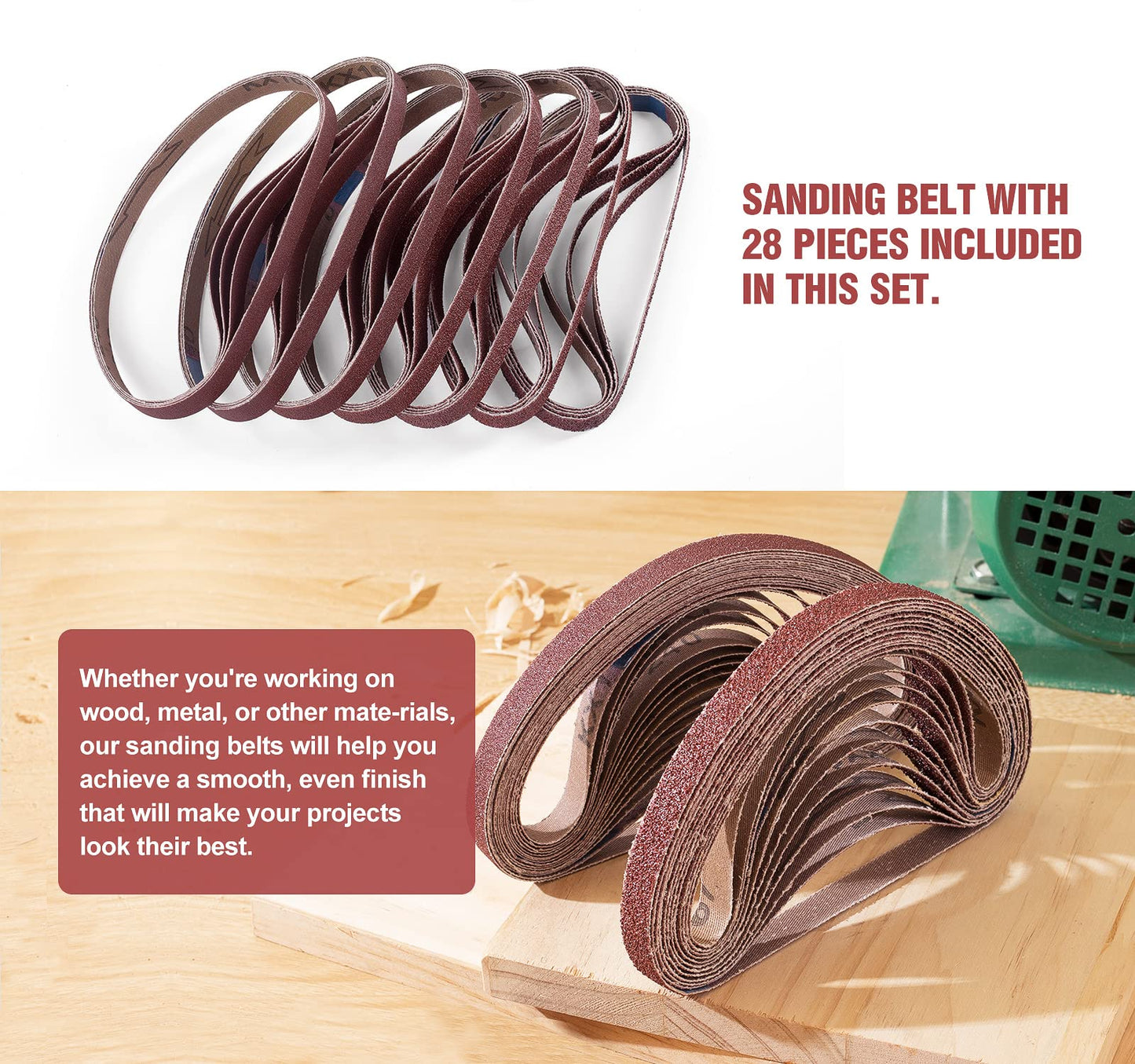 S SATC 3x18 Sanding Belts 20PCS Belt Sander Paper Aluminum Oxide (3 Each of 60/80/120/150/240/400 Grits & 2 of 40 Grits) Ideal for Wood Metal Paint Sanding