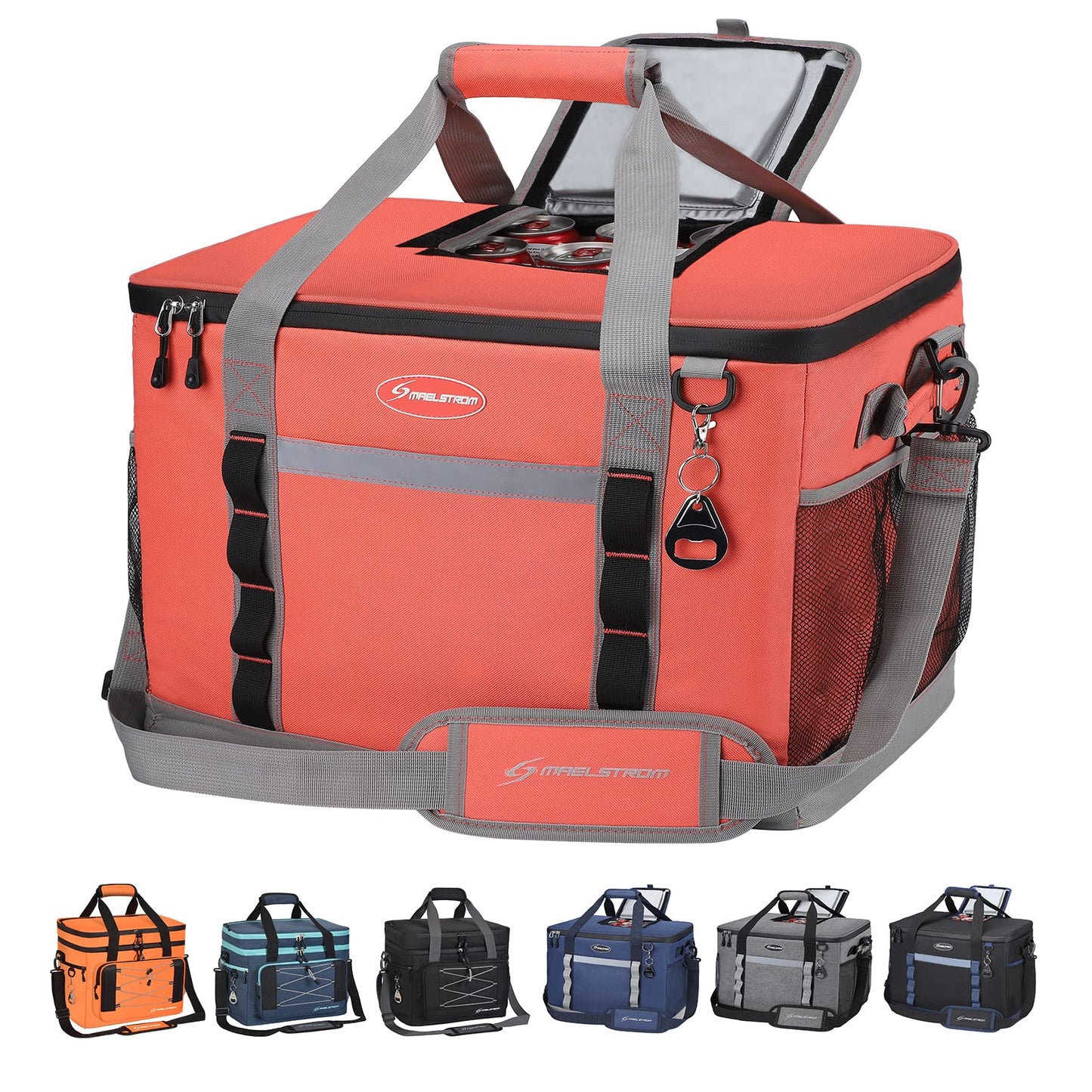 Maelstrom Soft Cooler Bag,Collapsible Soft Sided Cooler,24/30/60/75 Cans Beach Cooler,Ice Chest,Large Leakproof Camping Cooler,Portable Travel Cooler for Grocery Shopping,Camping,Road Trips