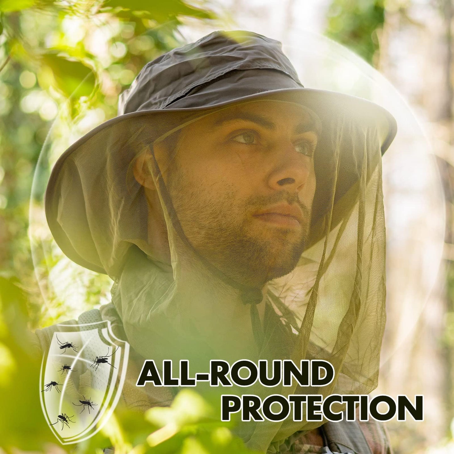 Comhats Net Nylon Mesh Veil Bucket Hats for Men Sun UV Protection Fishing/Gardening/Boating Outdoor