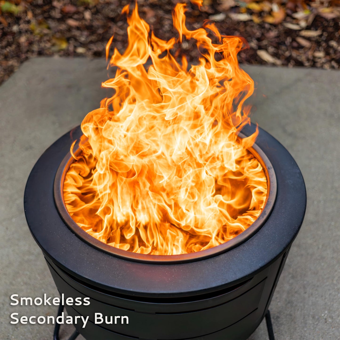 25-Inch Smokeless Patio Fire Pit, Wood Burning with Removable Ash Pan & Weather-Resistant Cover, Modern Black Design – Ideal Outdoor Smokeless Fire Pit for Backyard & Patio