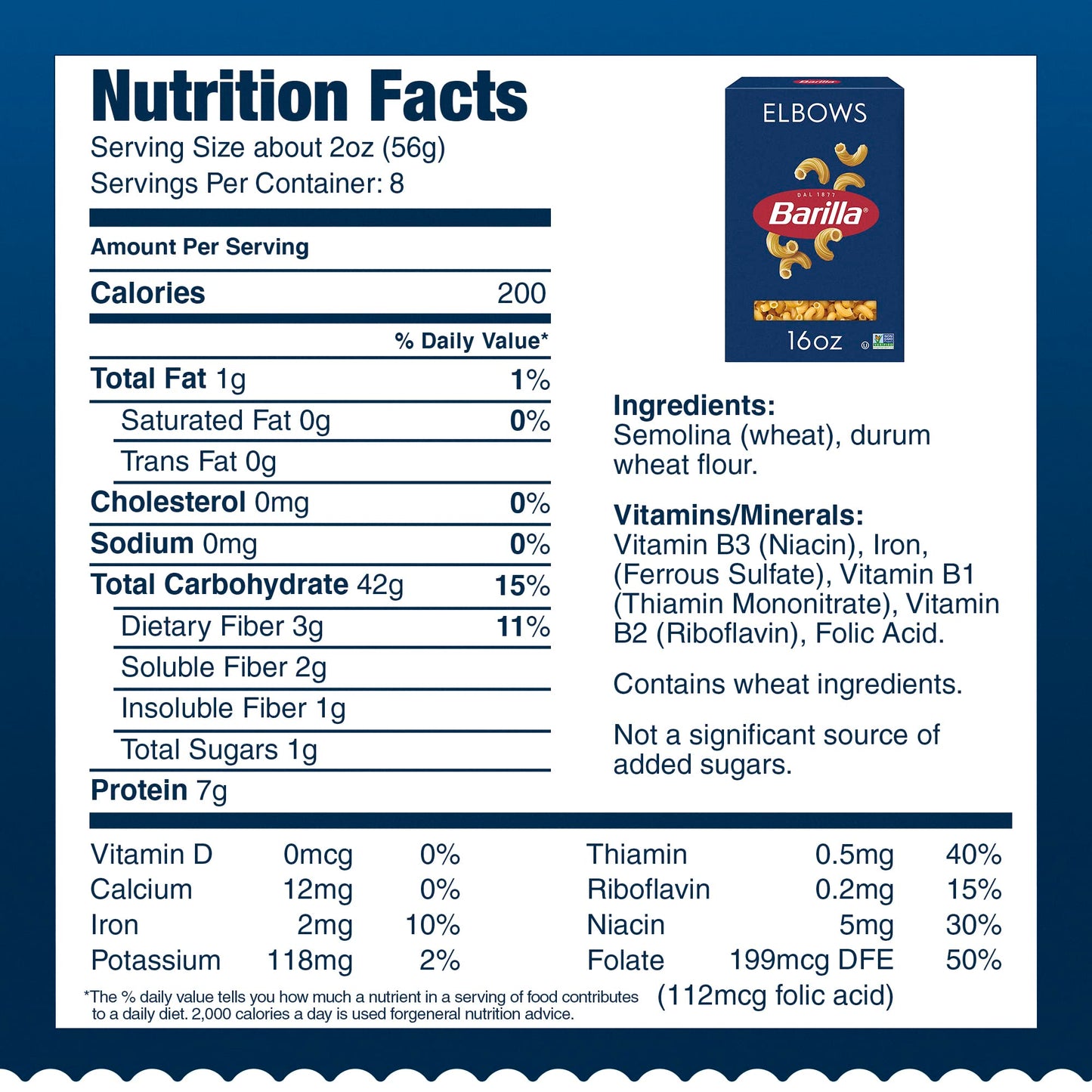 Barilla Elbows Pasta, 16 oz. Box (Pack of 8) - Non-GMO Pasta Made with Durum Wheat Semolina - Kosher Certified