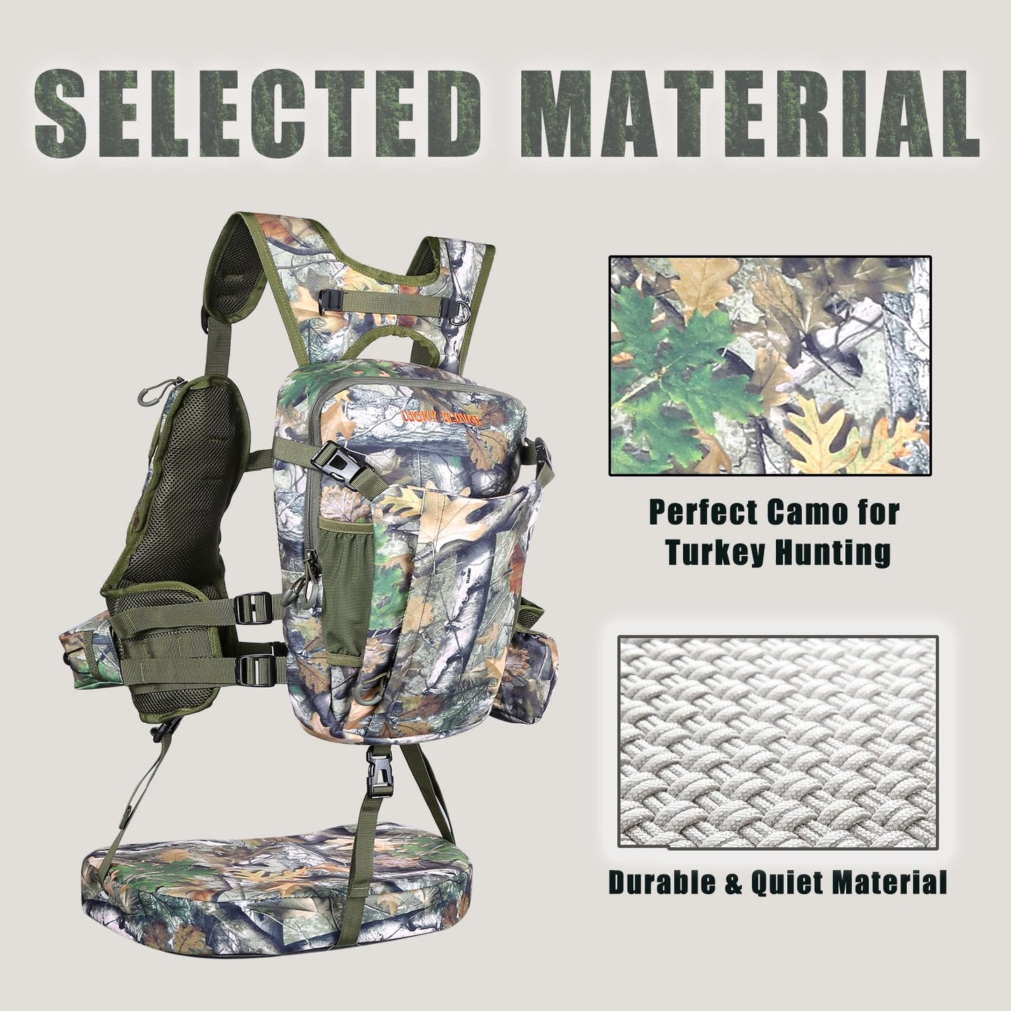 UIIHUNT Turkey Vest with Seat: Lightweight Turkey Hunting Vest with Game Pouch, Adjustable Turkey Hunting Gear Accessories