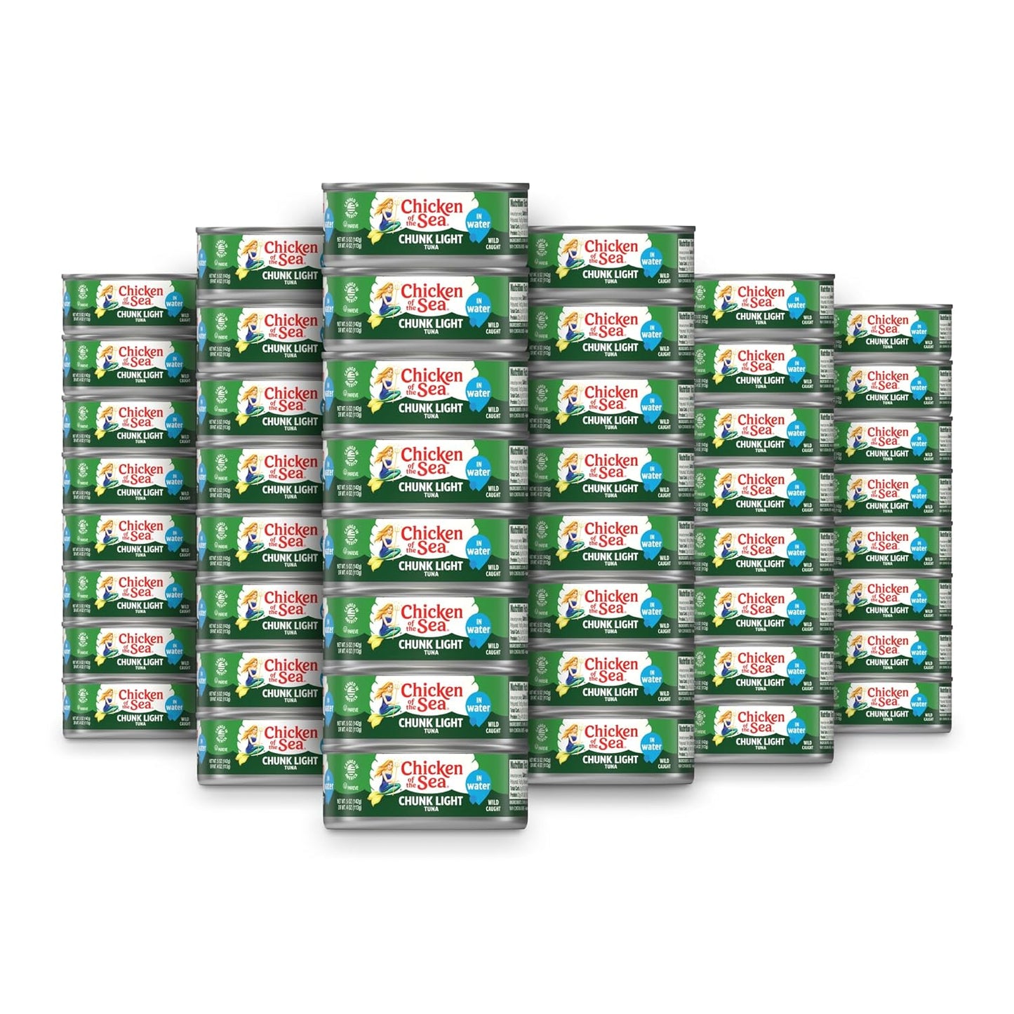 Chicken of the Sea Chunk Light Tuna in Water, 5 Ounce Cans (Pack of 10), Wild Caught Canned Tuna