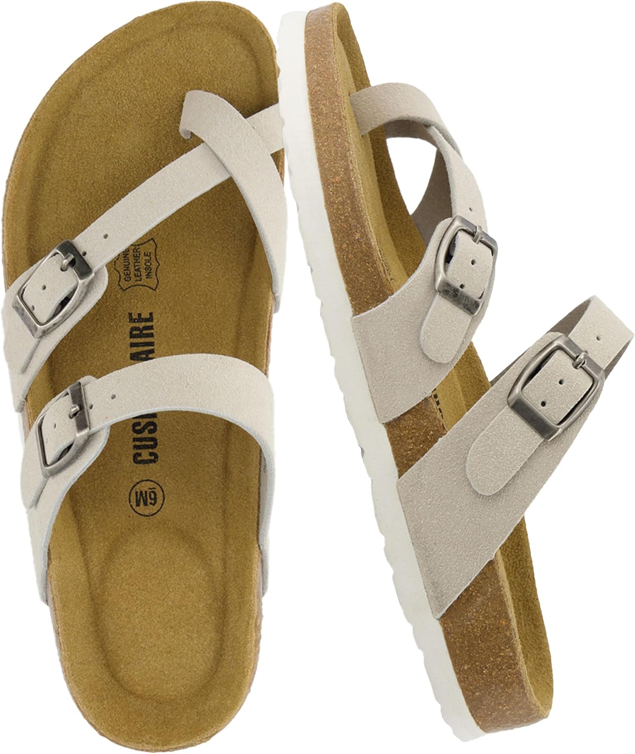 CUSHIONAIRE Women's Luna Cork Footbed Sandal With +Comfort