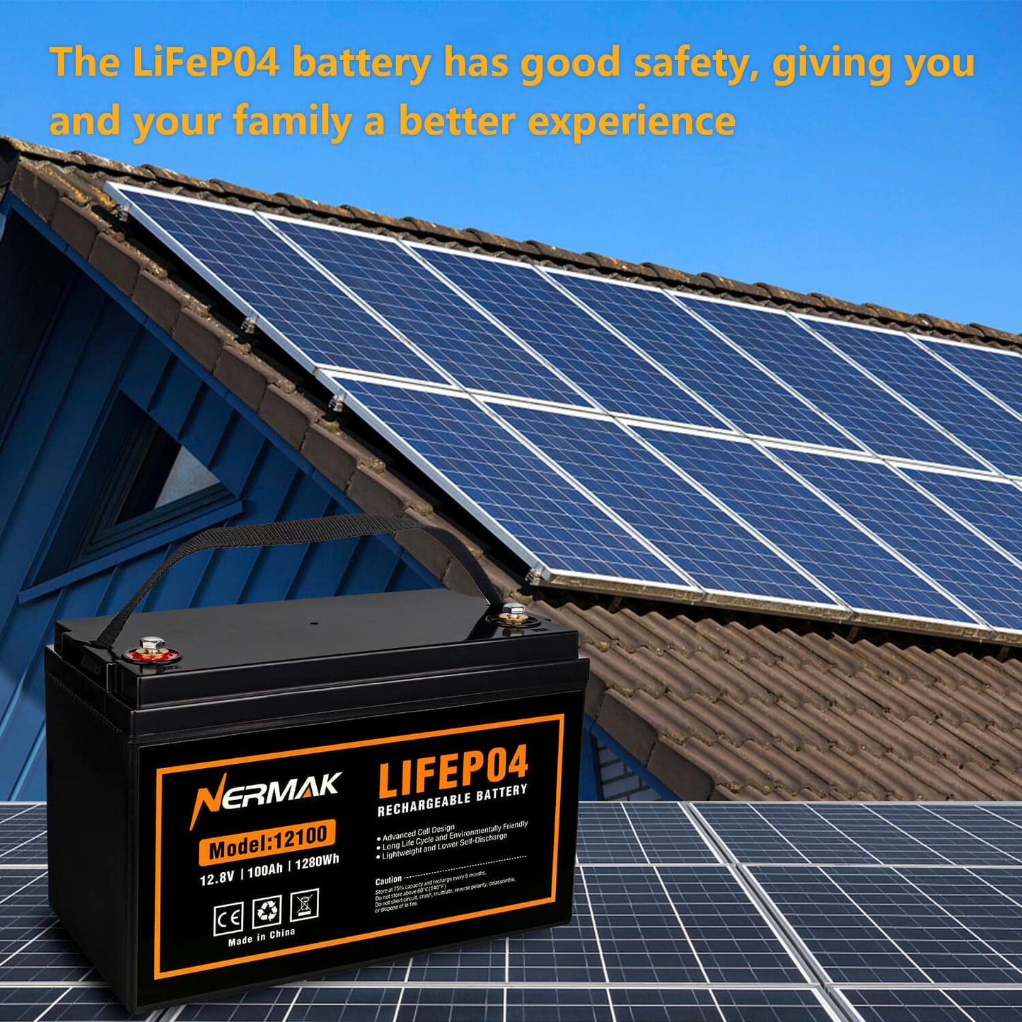 12V 10Ah Lithium LiFePO4 Deep Cycle Battery, 2000+ Cycles Rechargeable Battery for Solar/Wind Power, Small UPS, Lighting, Power Wheels, Fish Finder and More, Built-in 10A BMS