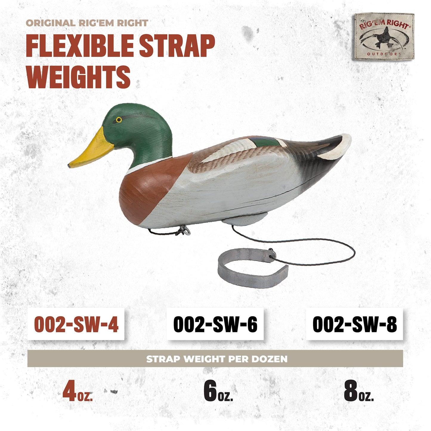 Rig'Em Right Waterfowl Flexible Strap Weights for Anchoring Decoys to The Ground