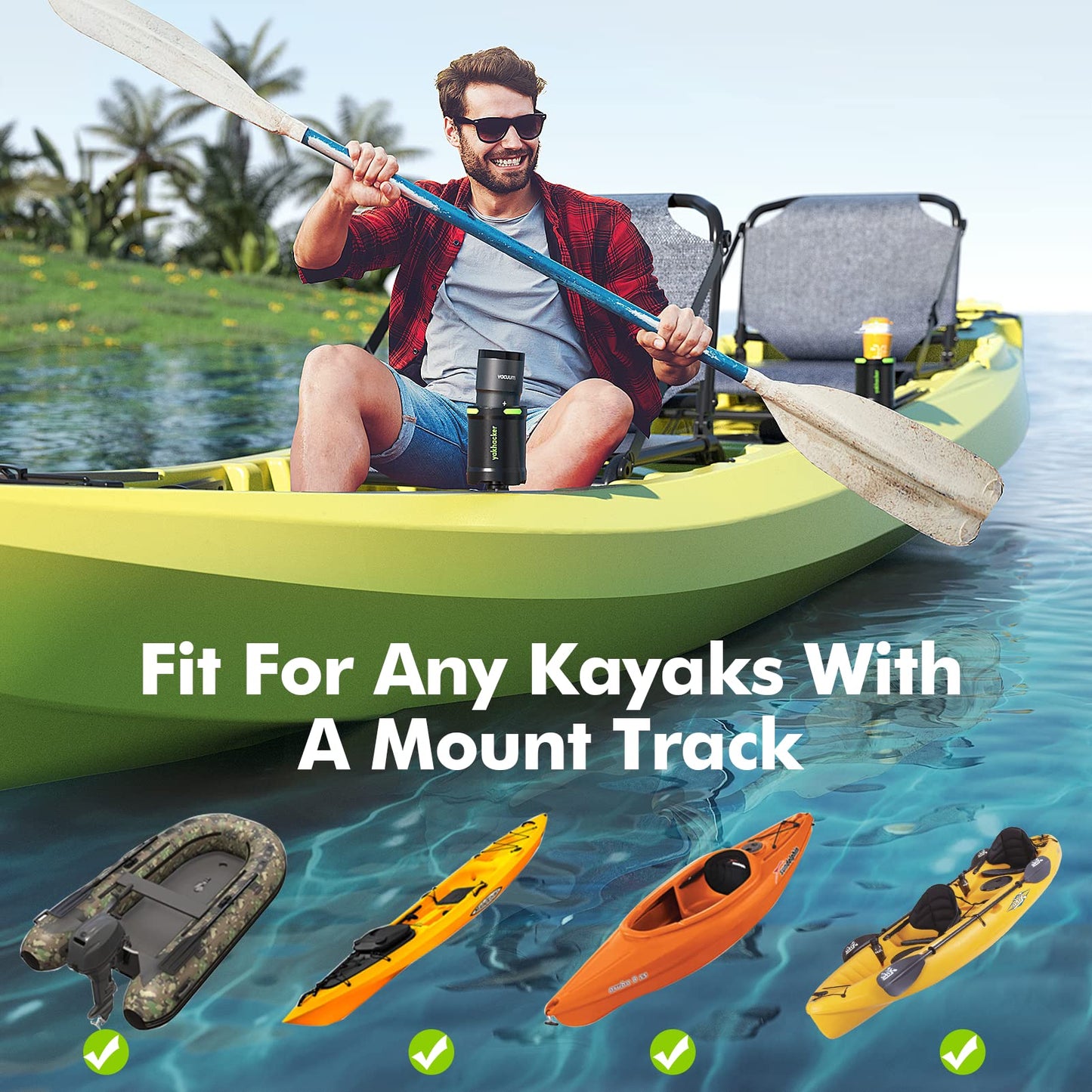 Kayak Cup Holder with Rubber Tab - Multi-Functional and Anti-toppling Cup Holder for Kayak - Phone Holder, Drinks Holder, Fishing Tool, Kayak Track Mount Install
