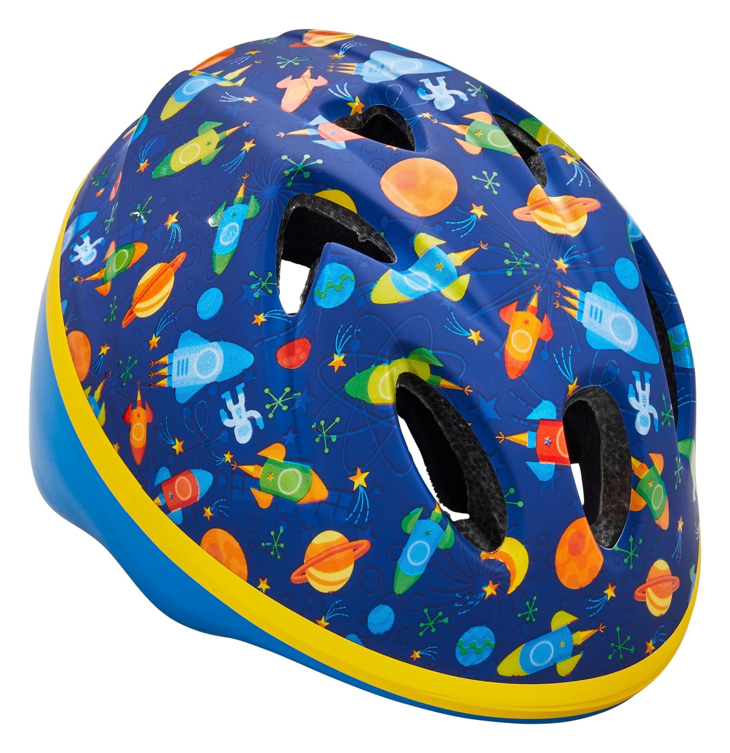 Schwinn Classic Bike Helmet for Kids, Blue Space Design, 44-50 cm Helmet for Kids Ages 1-3, Ultra Lightweight, Adjustable Dial, Full Coverage with Vented Airflow, Infant and Toddler Bike Helmet