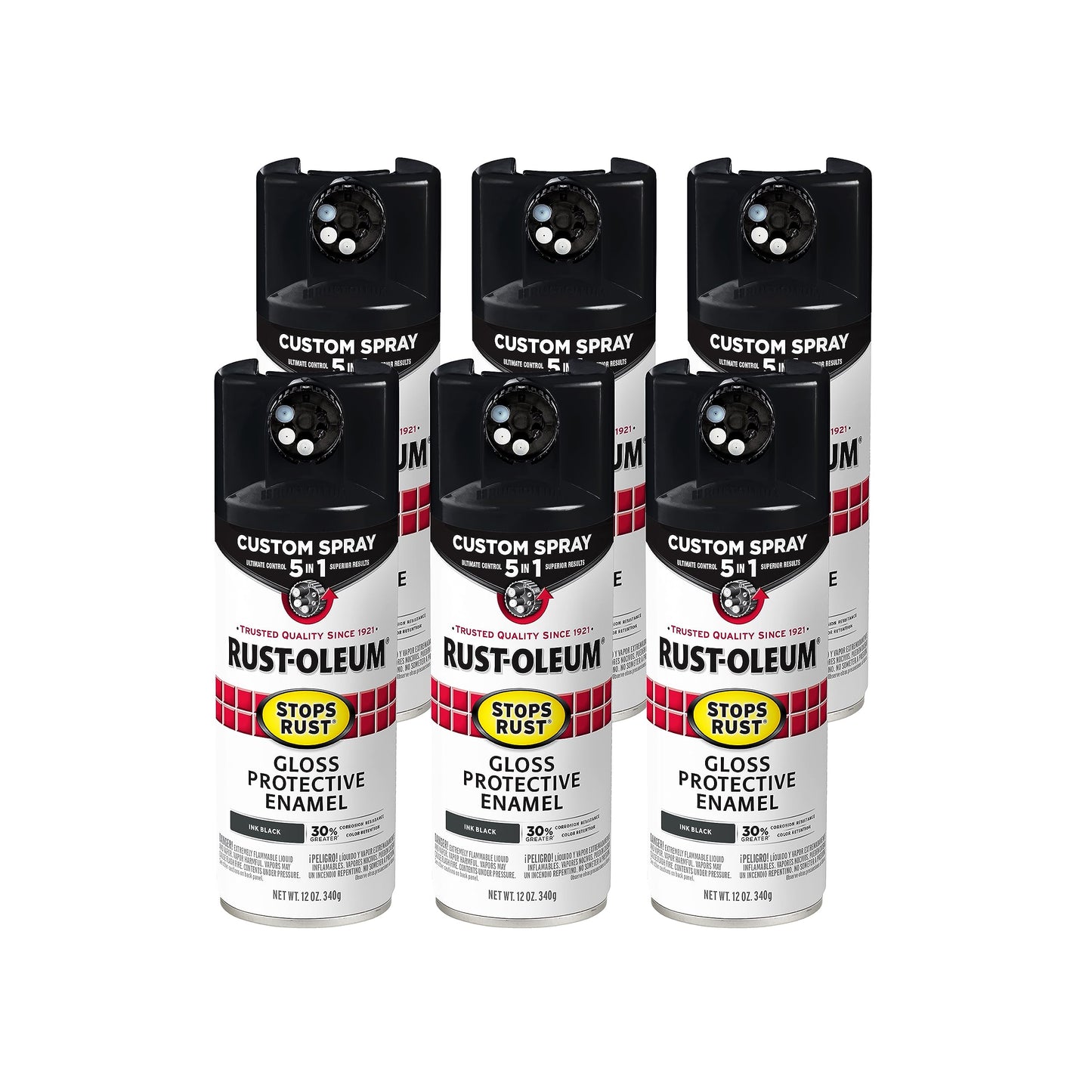 Rust-Oleum 376892 Stops Rust Custom Spray 5-in-1 Spray Paint, 12 oz, Gloss Leather Brown