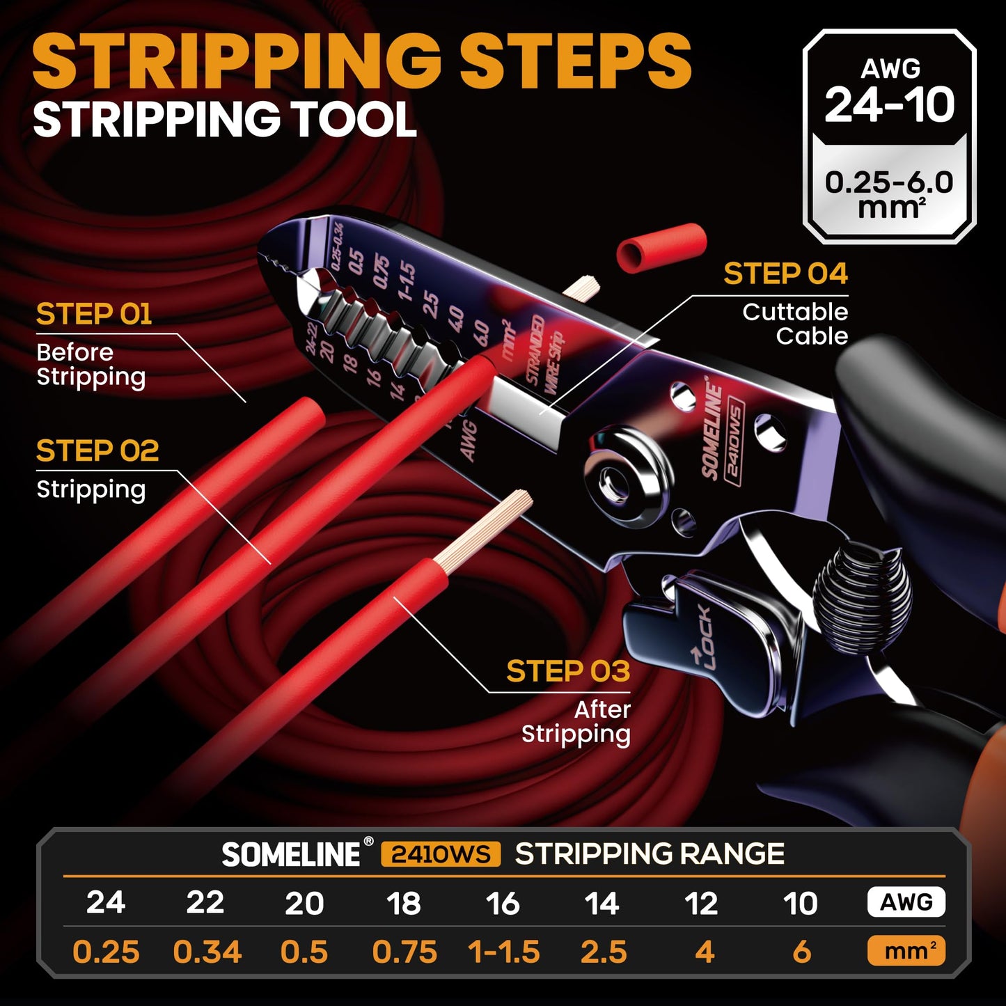 SOMELINE Crimping Tool Kit, Waterproof Automotive Electrical Connectors Electrical Wire Connectors Plug Kit 1/2/3/4/5 Pin Waterproof Connectors with 22-14 AWG Ratchet Crimping Tool and Removal Tools