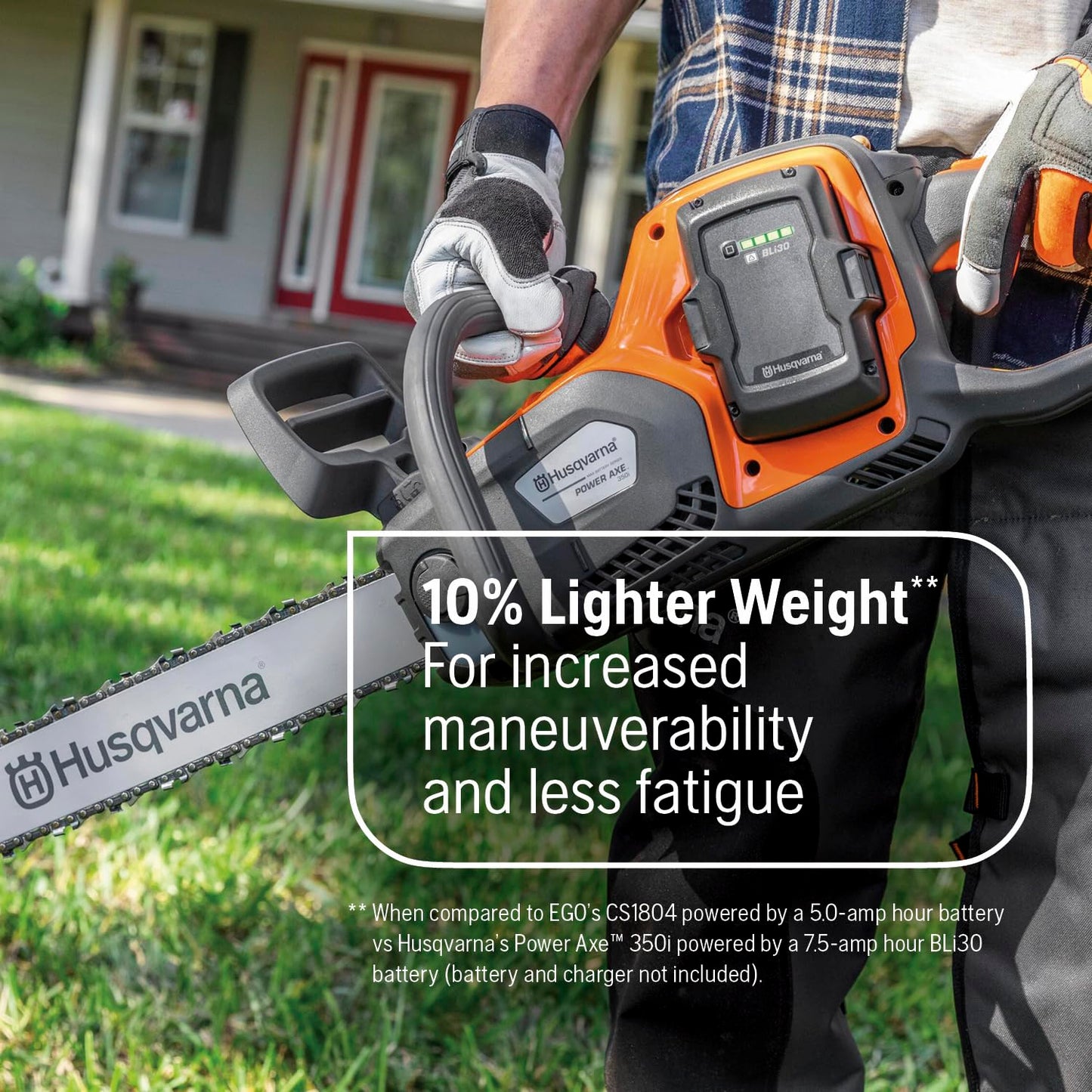 Husqvarna Power Axe 350i Cordless Electric Chainsaw, 18 Inch Chainsaw with Brushless Motor and Quiet Superior Cutting Power, 40V Lithium-Ion 7.5 Ah Battery and Charger Included. 970601202