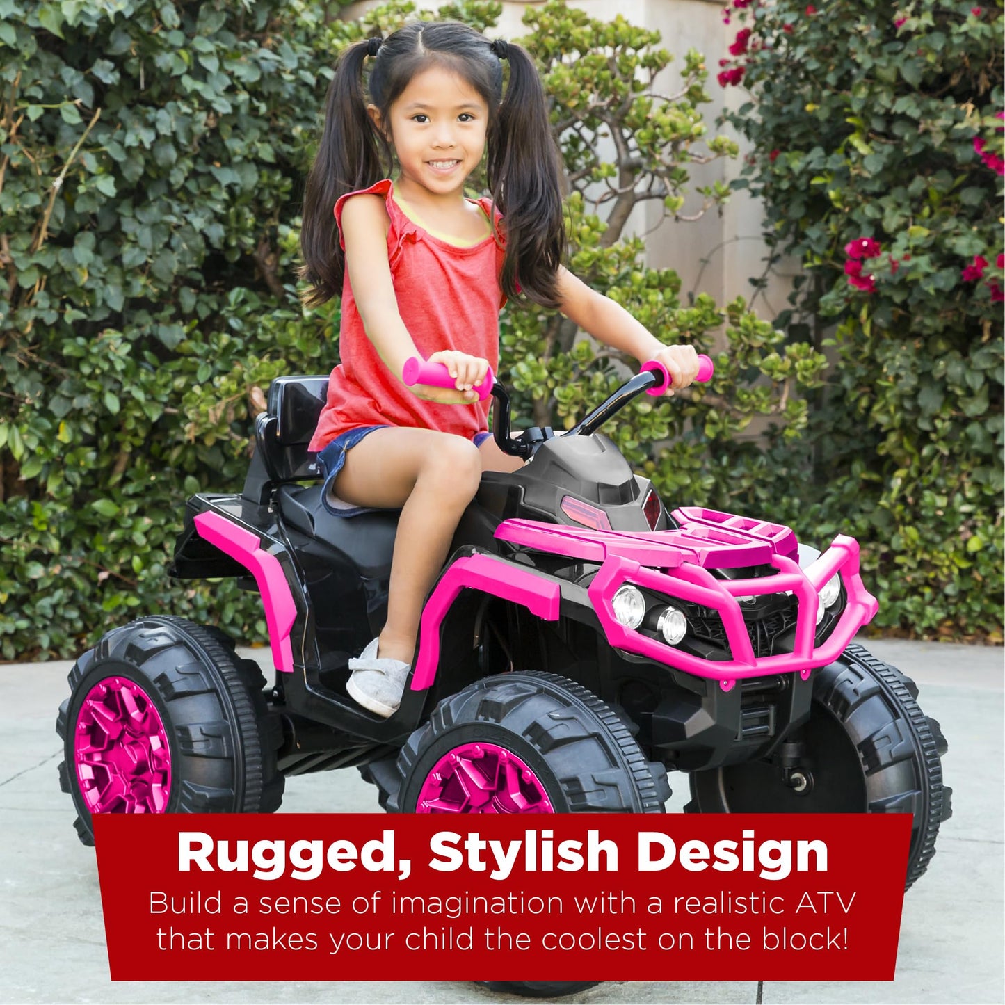 Best Choice Products 12V Kids Ride-On Electric ATV, 4-Wheeler Quad Car Toy w/Bluetooth Audio, 3.7mph Max Speed, Treaded Tires, LED Headlights, Radio - Black