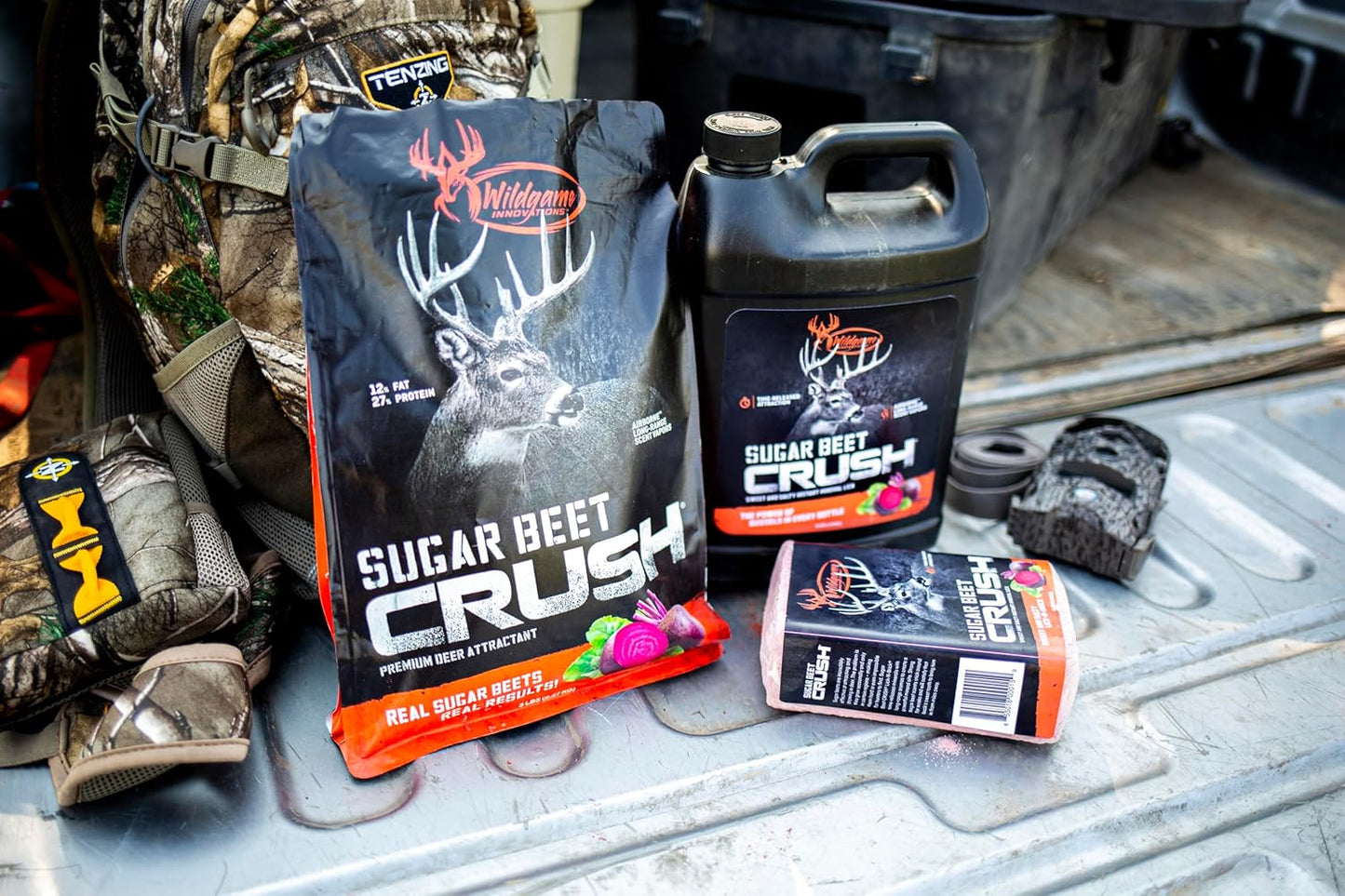 WILDGAME INNOVATIONS Sugar Beet Crushed 4lb Brick Deer Attractant | Easy-to-Use Long-Lasting Powerful Time-Released Sweet Mineral Block for Deer