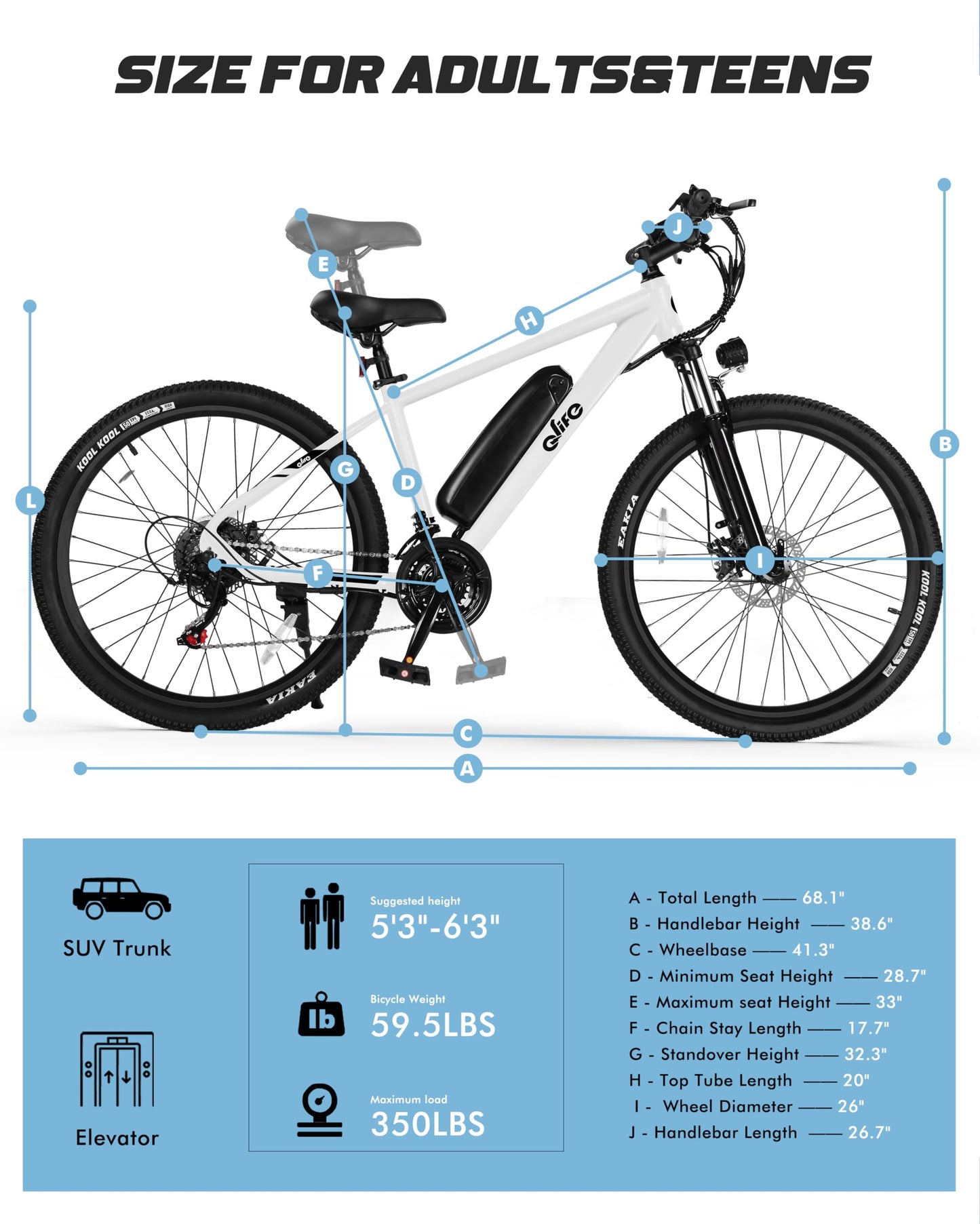 Racer Electric Bike for Adults - 21-Speed Mountain Lightweight Ebike with Peak 750W 22MPH Brushless Motor, 375Wh Removable Battery, 26X2.1 Tire Step Over E-MTB, Up to 40 Miles