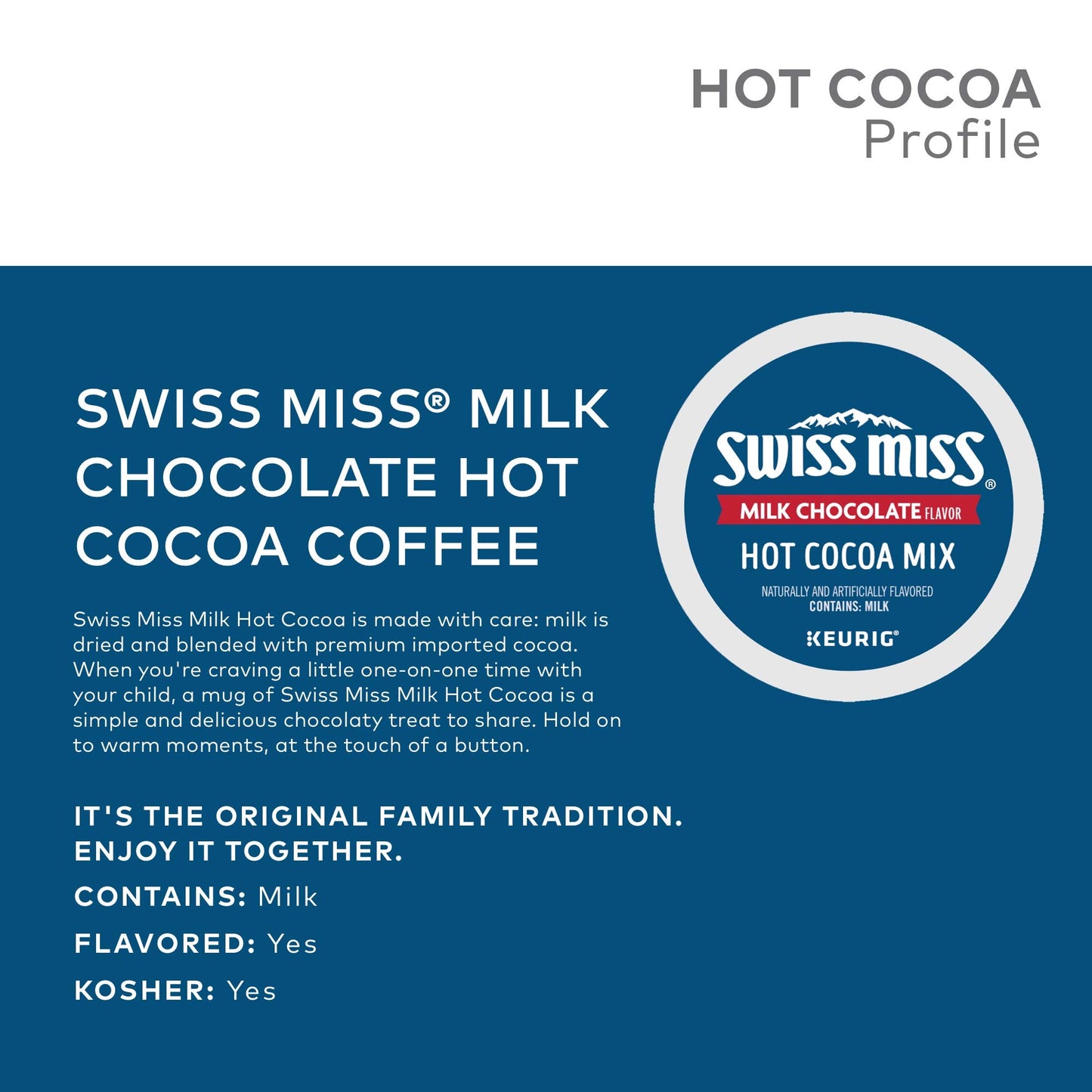 Swiss Miss Milk Chocolate Flavor Hot Cocoa Mix Canister, 76.55 oz.