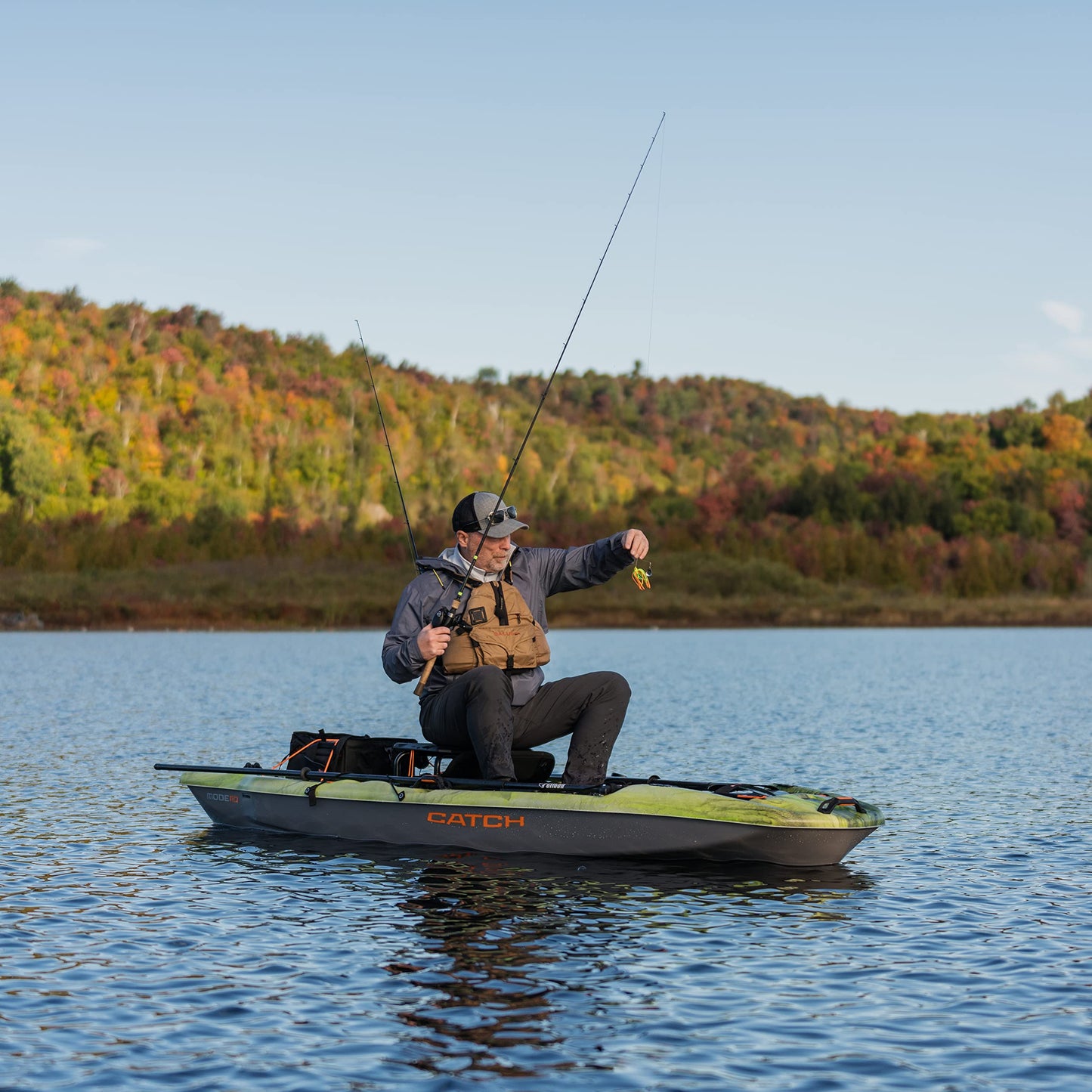 Pelican Catch Mode 110 Premium Angler Kayak - Fishing Kayak with Lawnchair - 10.5 ft