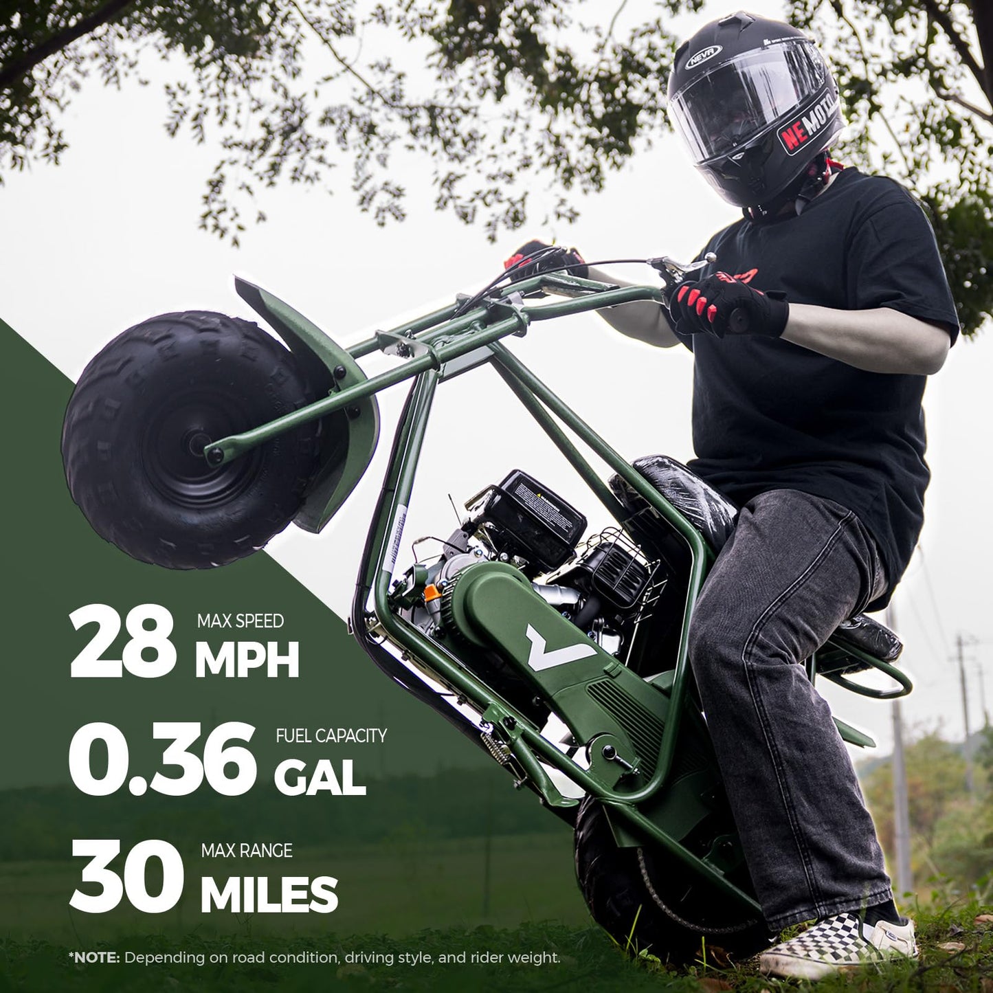 FRP Mini Dirt Bike GMB100, 99 CC Gas Powered Mini Bike 4 Stroke 3HP, Off Road for Kids and Adult, Trail Bike Up to 24 Mph, Weight Support Up to 185 LBS (RED)