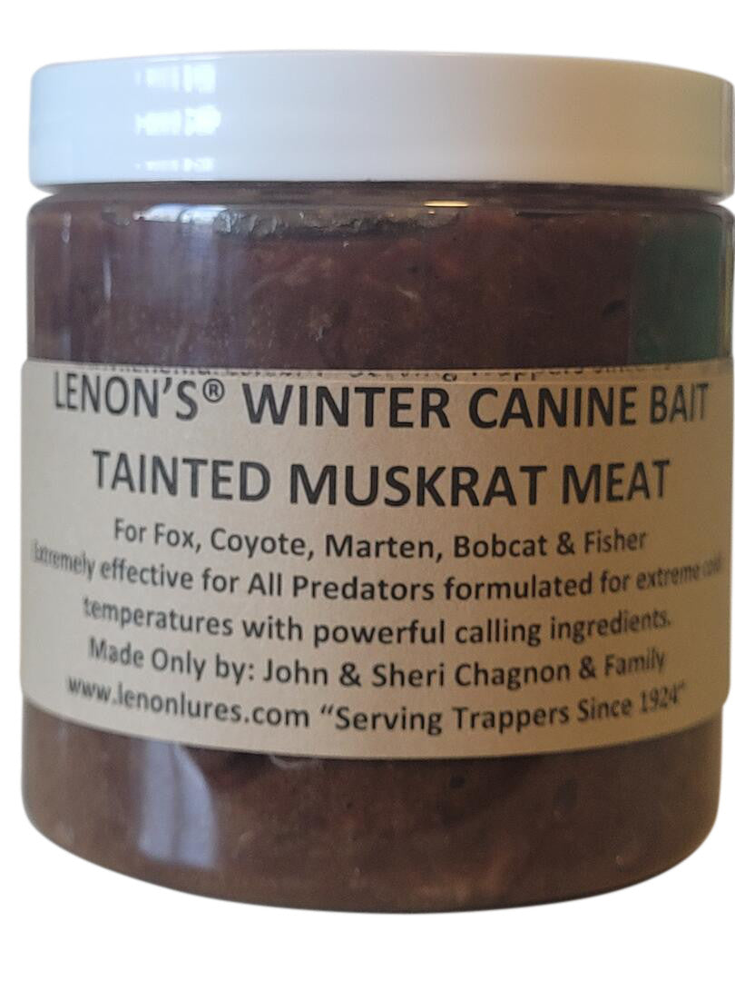 Lenon's Fisher Trappers Special 4 oz Jar Fisher Super All Call Lure & 8 oz Winter Canine Muskrat Meat Bait