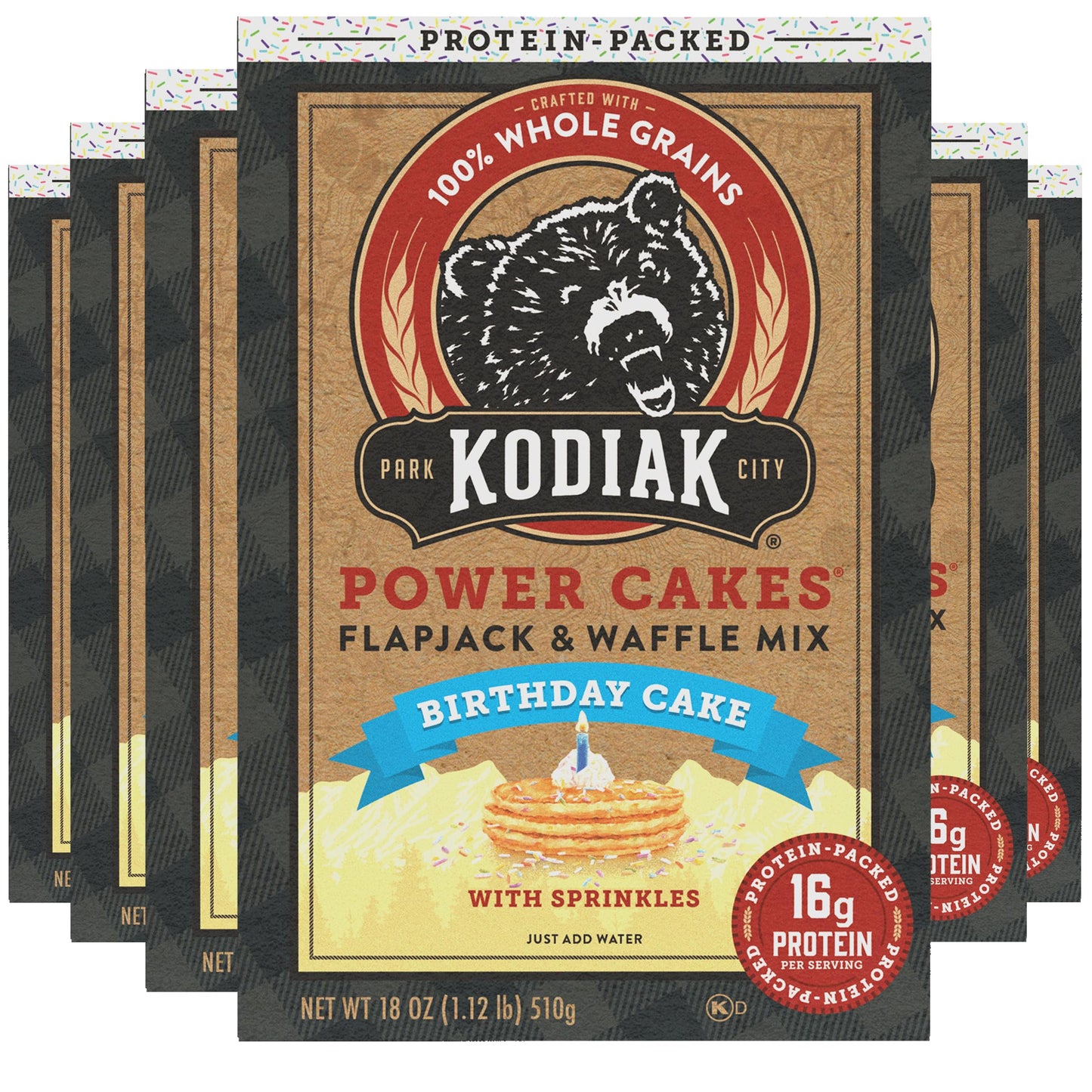 Kodiak Cakes Protein Pancake Power Cakes, Flapjack and Waffle Baking Mix, Buttermilk, 20 Oz, (Pack of 6)