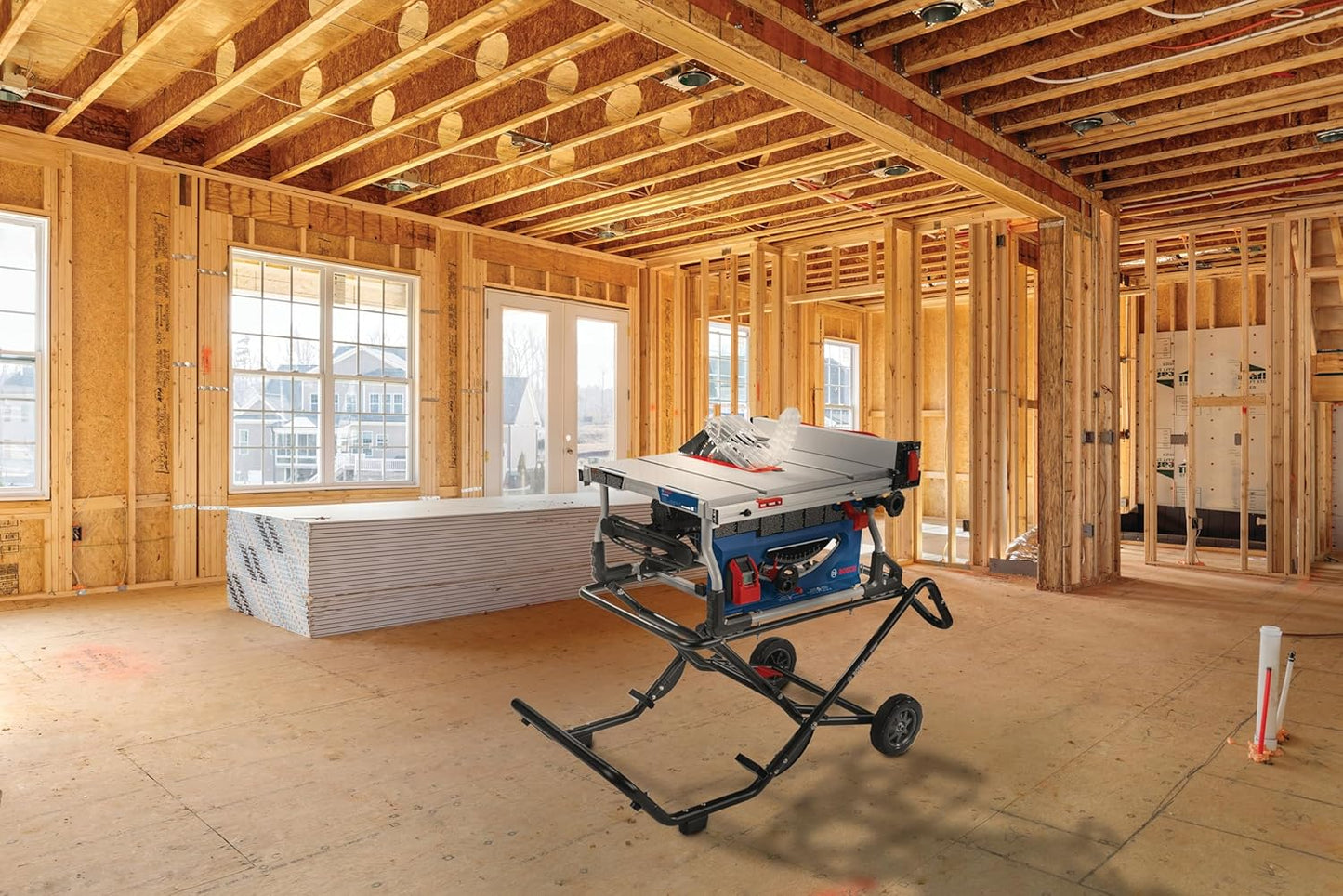 BOSCH GTS15-10 10 Inch Portable Jobsite Table Saw with Gravity-Rise Wheeled Stand, 15 Amp, 32-1/8 Inch Rip Capacity, 4 HP