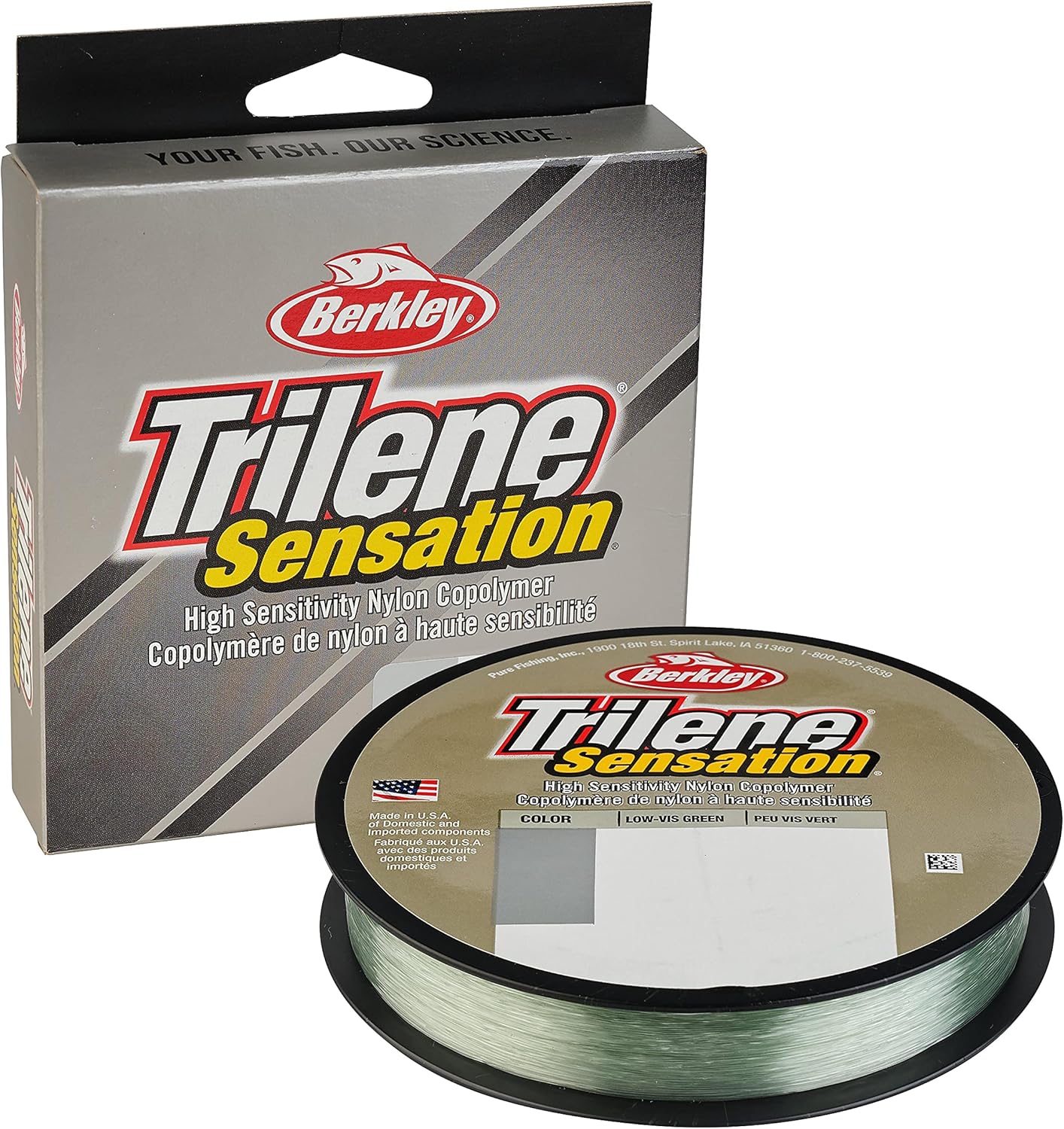 Berkley Trilene® Sensation, Low-Vis Green, 4lb | 1.8kg Monofilament Fishing Line, Suitable for Freshwater Environments