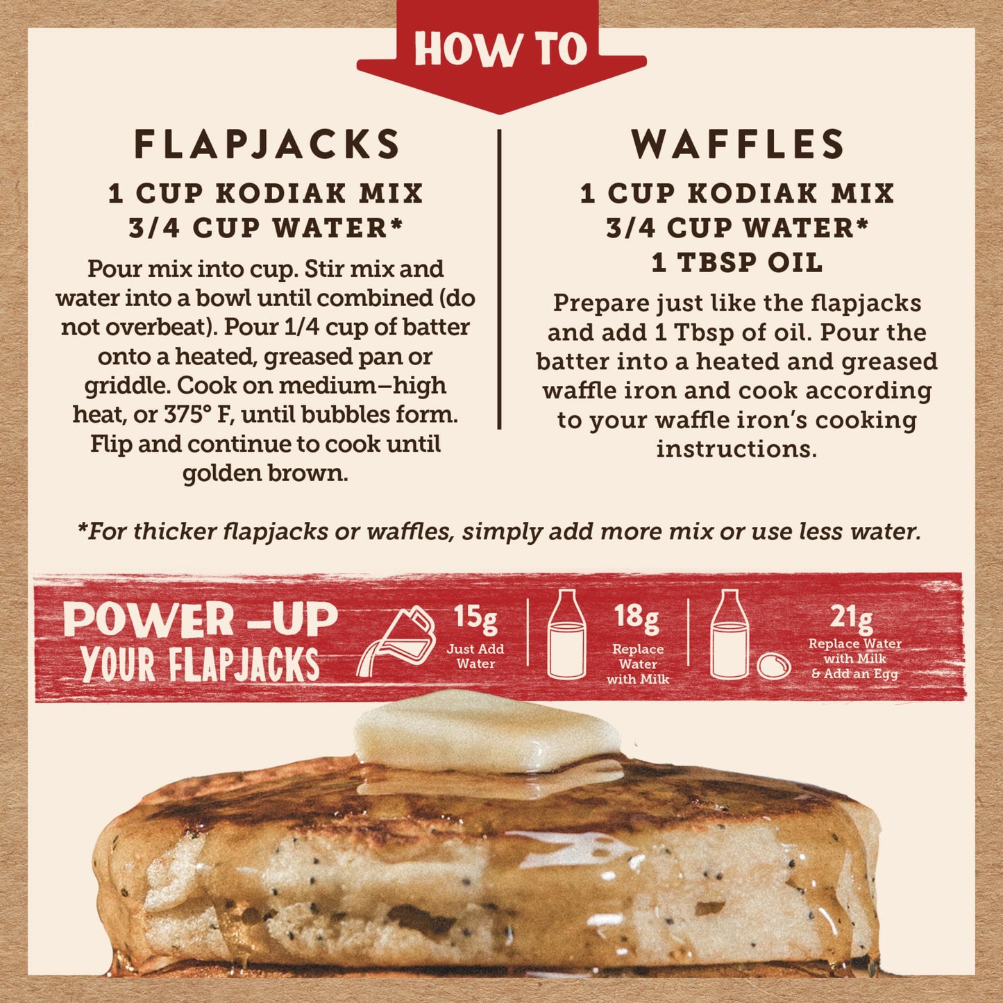 Kodiak Cakes Protein Pancake Power Cakes, Flapjack and Waffle Baking Mix, Buttermilk, 20 Oz, (Pack of 6)