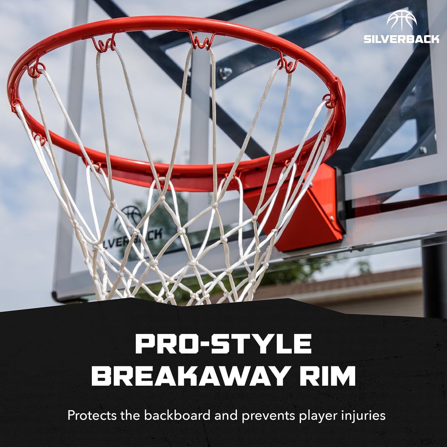Silverback NXT 54" In-Ground Basketball Hoop with Adjustable-Height Backboard and QuickPlay Design , Black