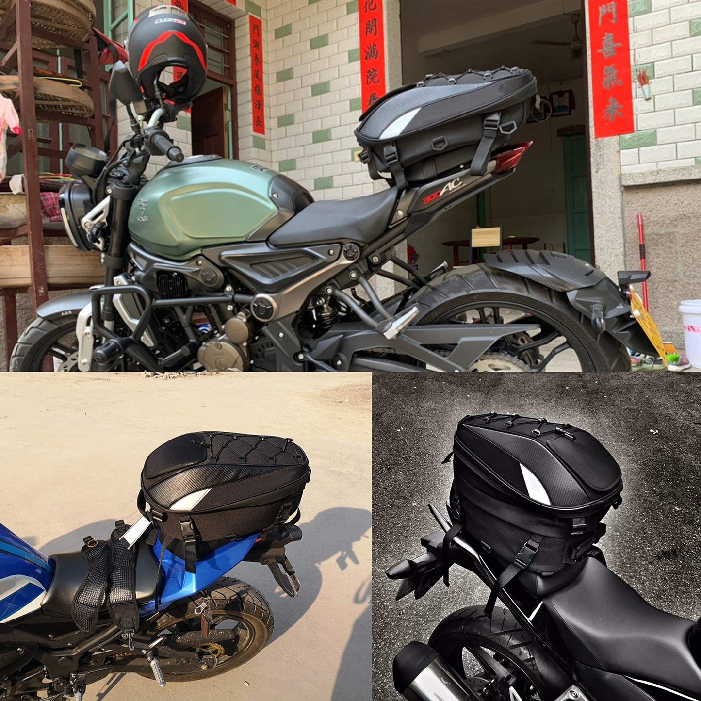 Powersports Saddle Bags - Waterproof Motorcycle Luggage, Helmet & Pillion Seat Side Bags