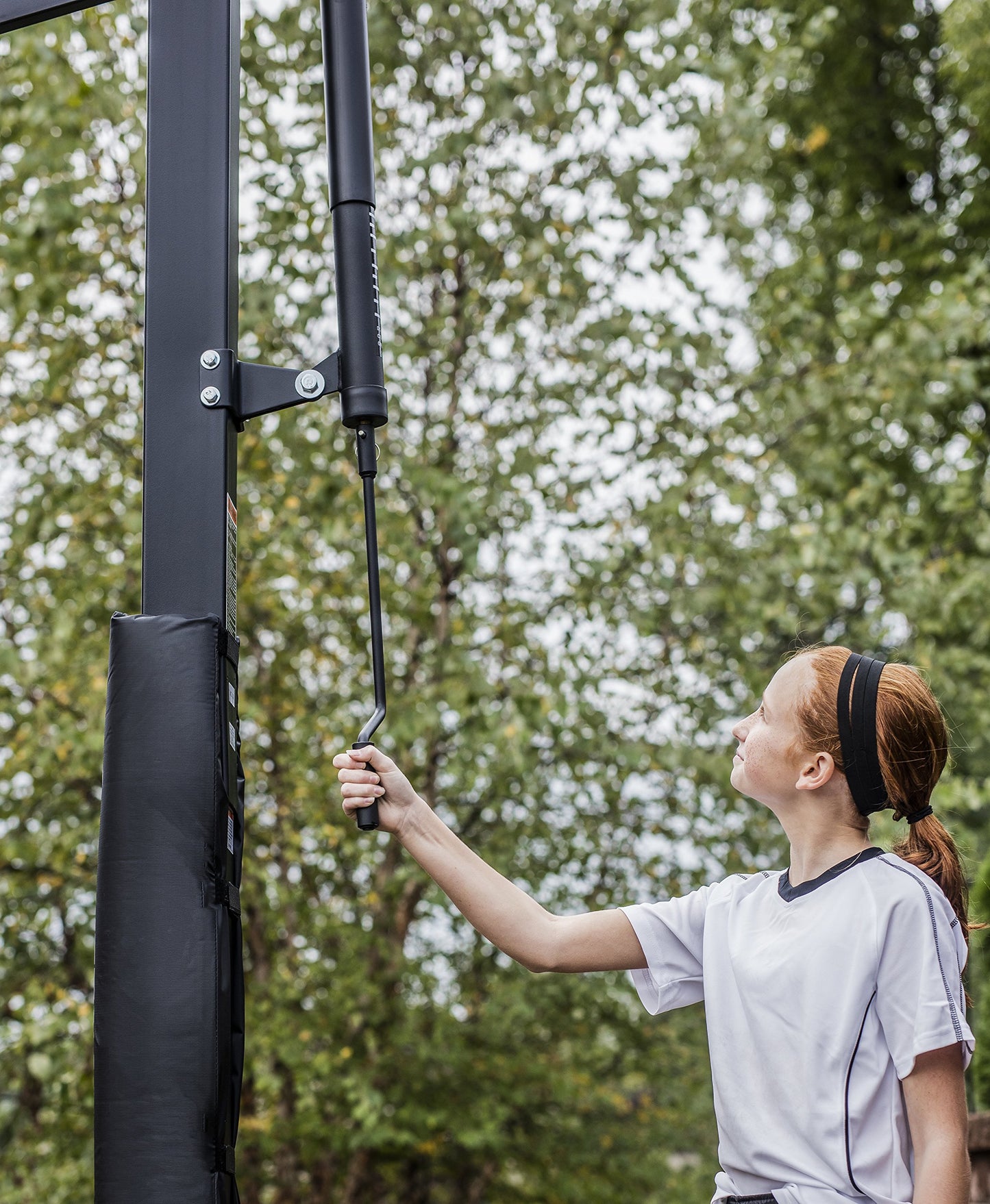 Silverback 60" Height Adjustable In-Ground Basketball Hoop with Tempered Glass Backboard, Pro-Style Breakaway Rim, Pole and Backboard Pad