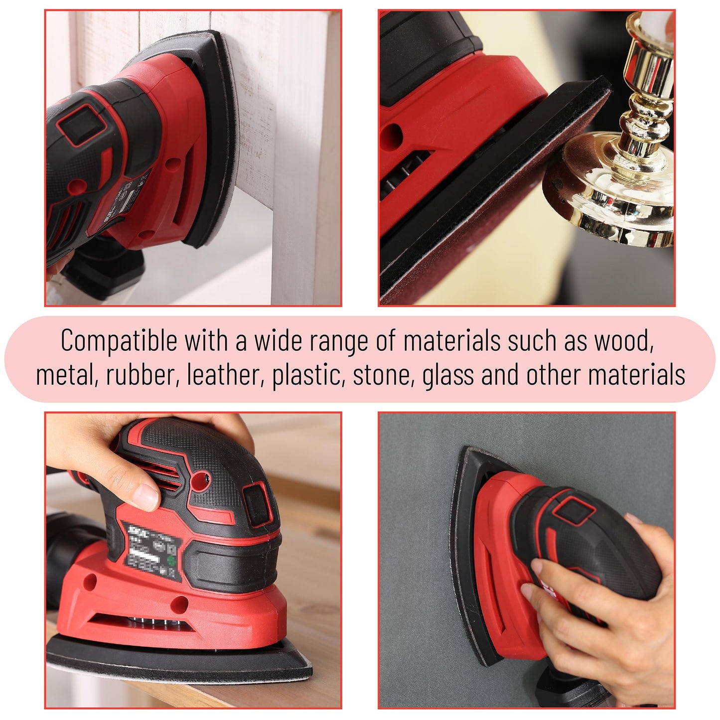 Bates- Mouse Detail Sander Sanding Pads, 30 pcs, 40/80/120/180/240 Grits, Palm Sander Sandpaper