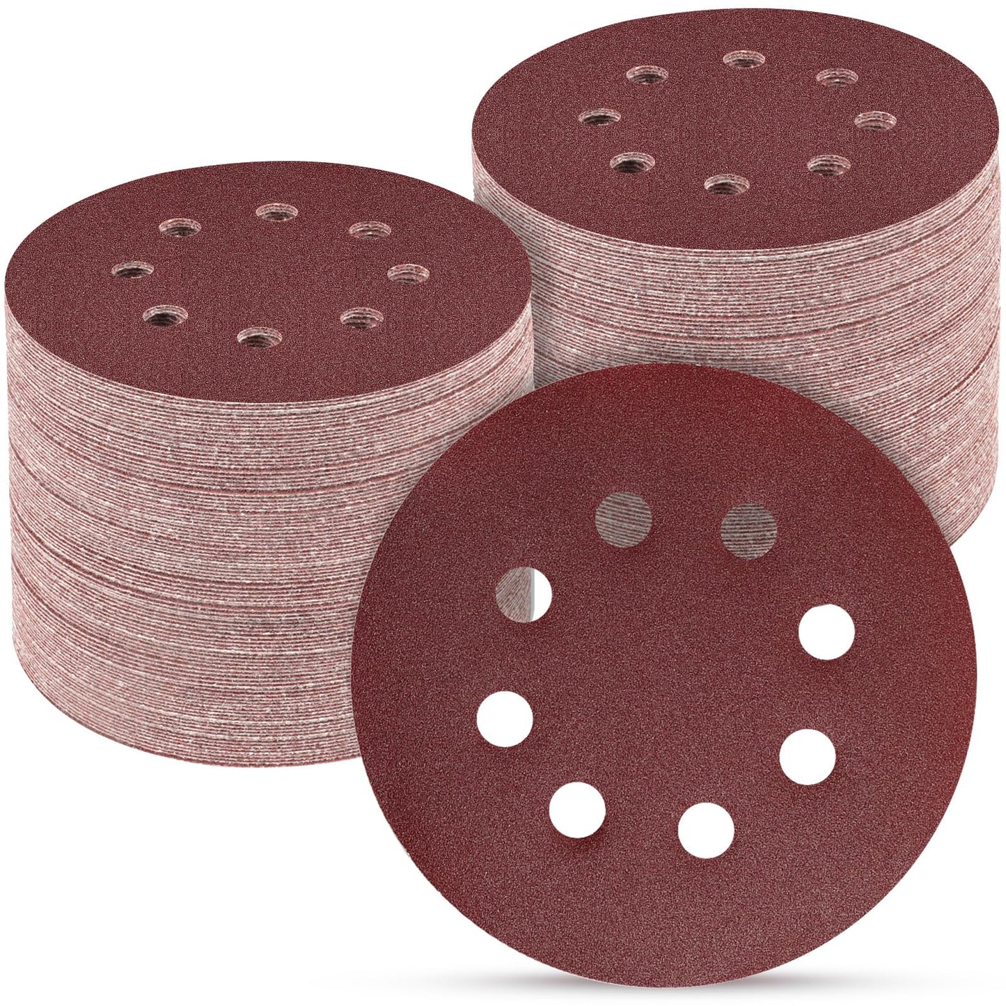 100 PCS 5 Inch Sanding Discs 120 Grit, Round Hook and Loop Sandpaper for Random Orbital Sander