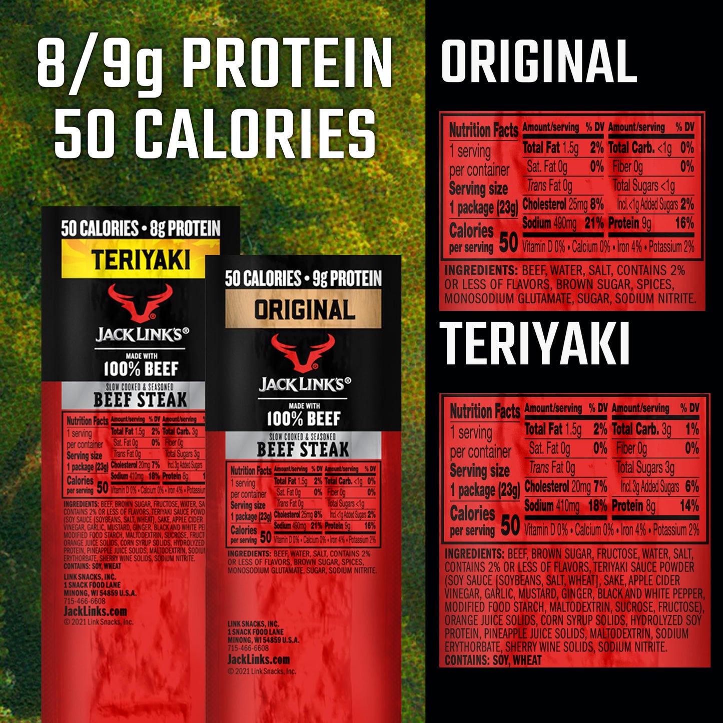Jack Link's Beef Steak, Original - Protein Snacks, Meat Snack with 12g of Protein, Made with 100% Beef, Individually Wrapped Bulk Snack Pack, Keto Friendly - 1 Oz. (12 Count)