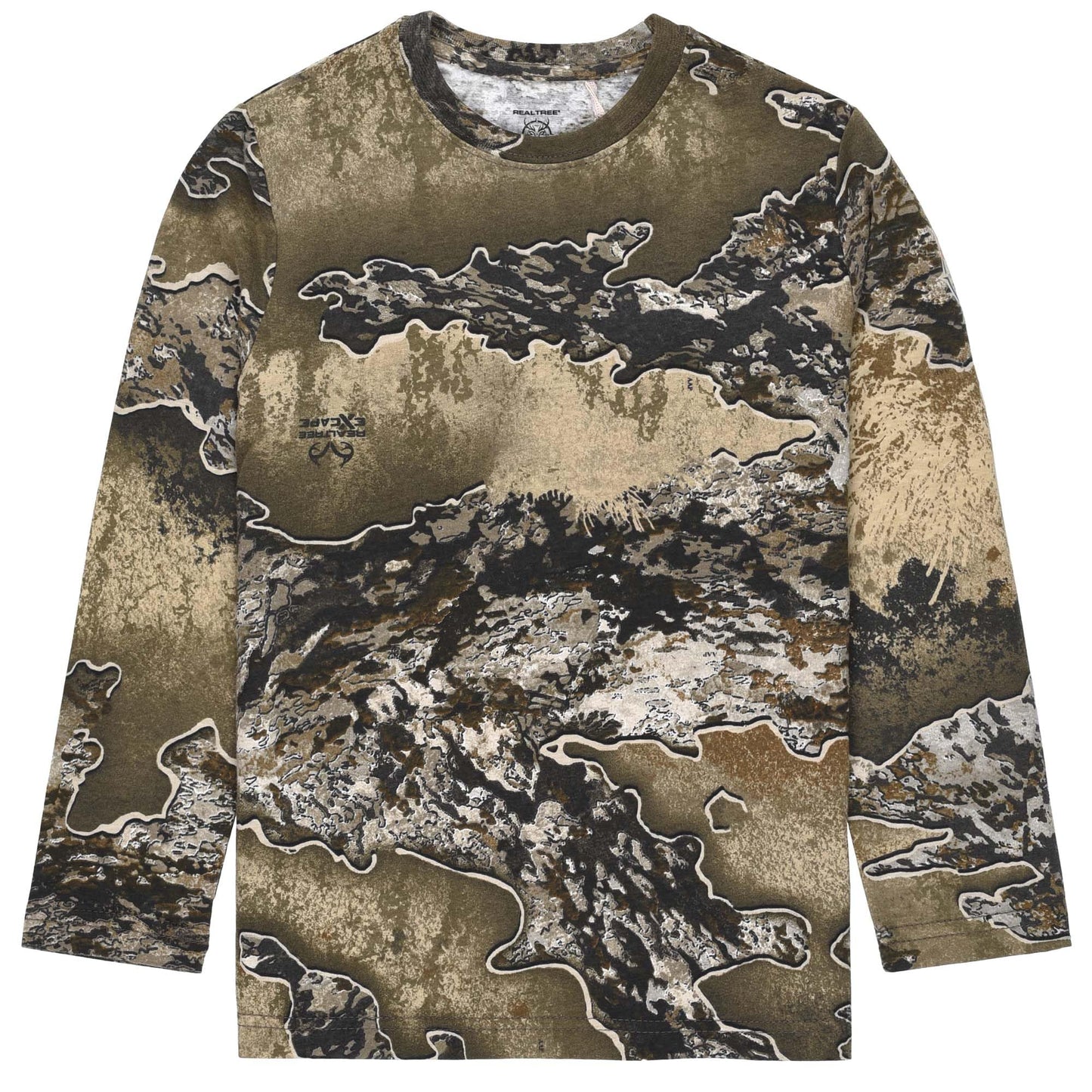 Realtree and Mossy Oak Authentic Youth Camouflage Pattern Long Sleeves Crewneck Tee Shirts for Kids