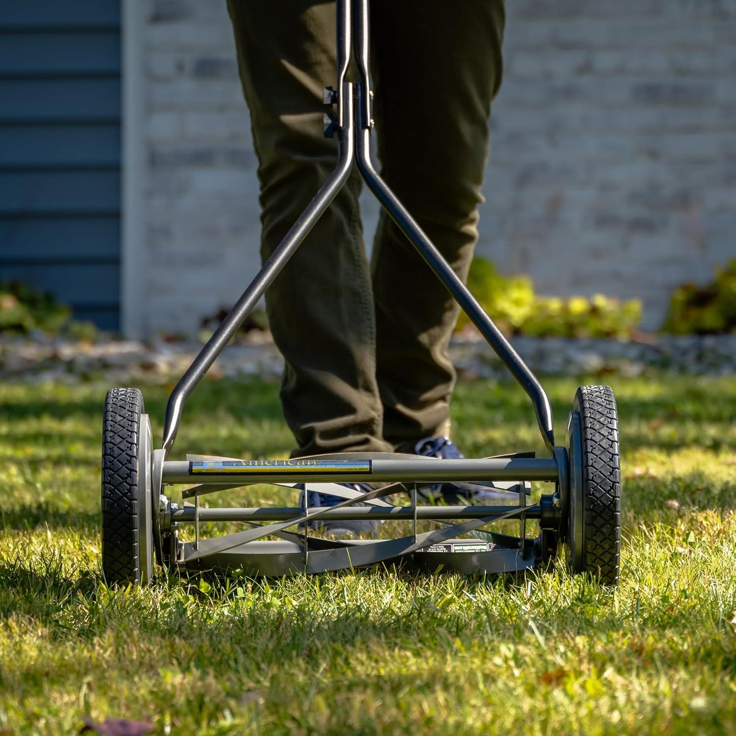 American Lawn Mower Company 1204-14 14-Inch 4-Blade Push Reel Lawn Mower, Red