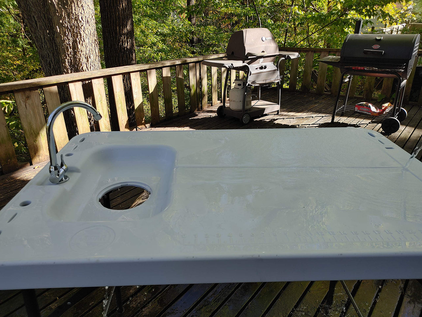 Old Cedar Outfitters Premium, Extra-Large Fish and Game Cleaning Table with Sink and Folding Legs