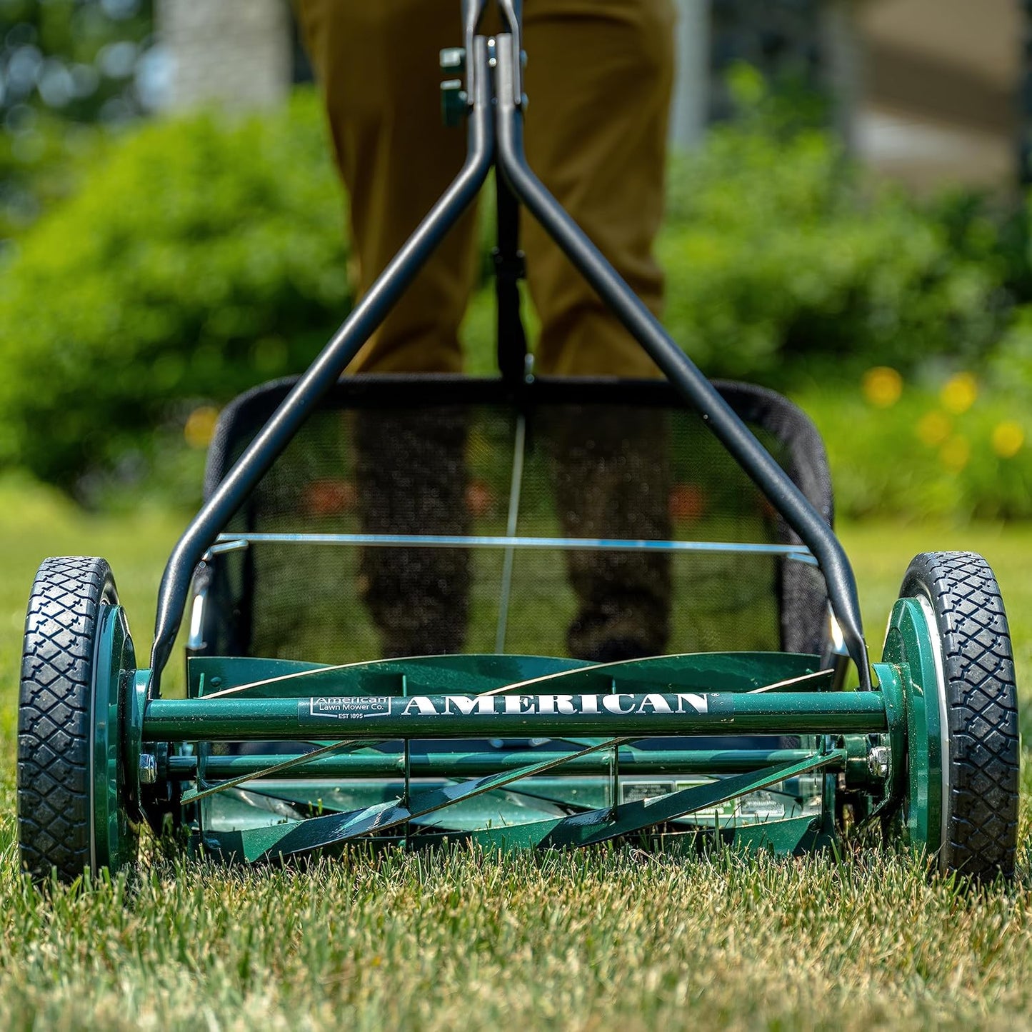 American Lawn Mower Company 1204-14 14-Inch 4-Blade Push Reel Lawn Mower, Red