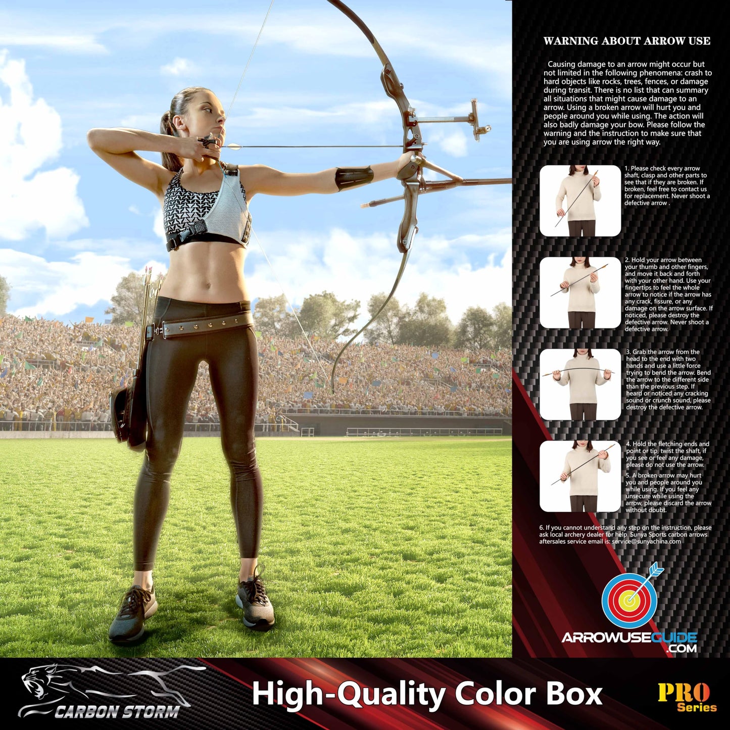 SUNYA Archery Compound Bow Arrows 12pcs Set. 30" Carbon Shaft, Spine 400 or 500 with Removable Tips