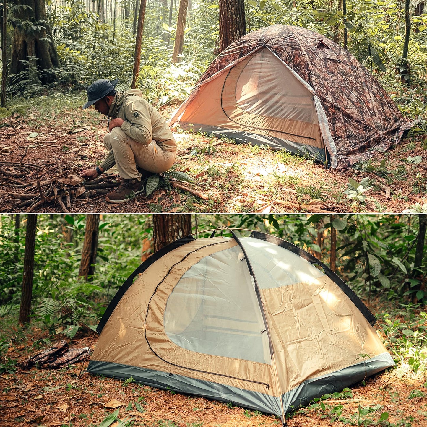 GEERTOP Ultralight 2 Person Backpacking Tent 4 Season Waterproof Camping Tent Double Layer Cold Weather Easy Set Up Tents for Family Camp, Hiking, Hunting Outdoor Mountaineering Travel