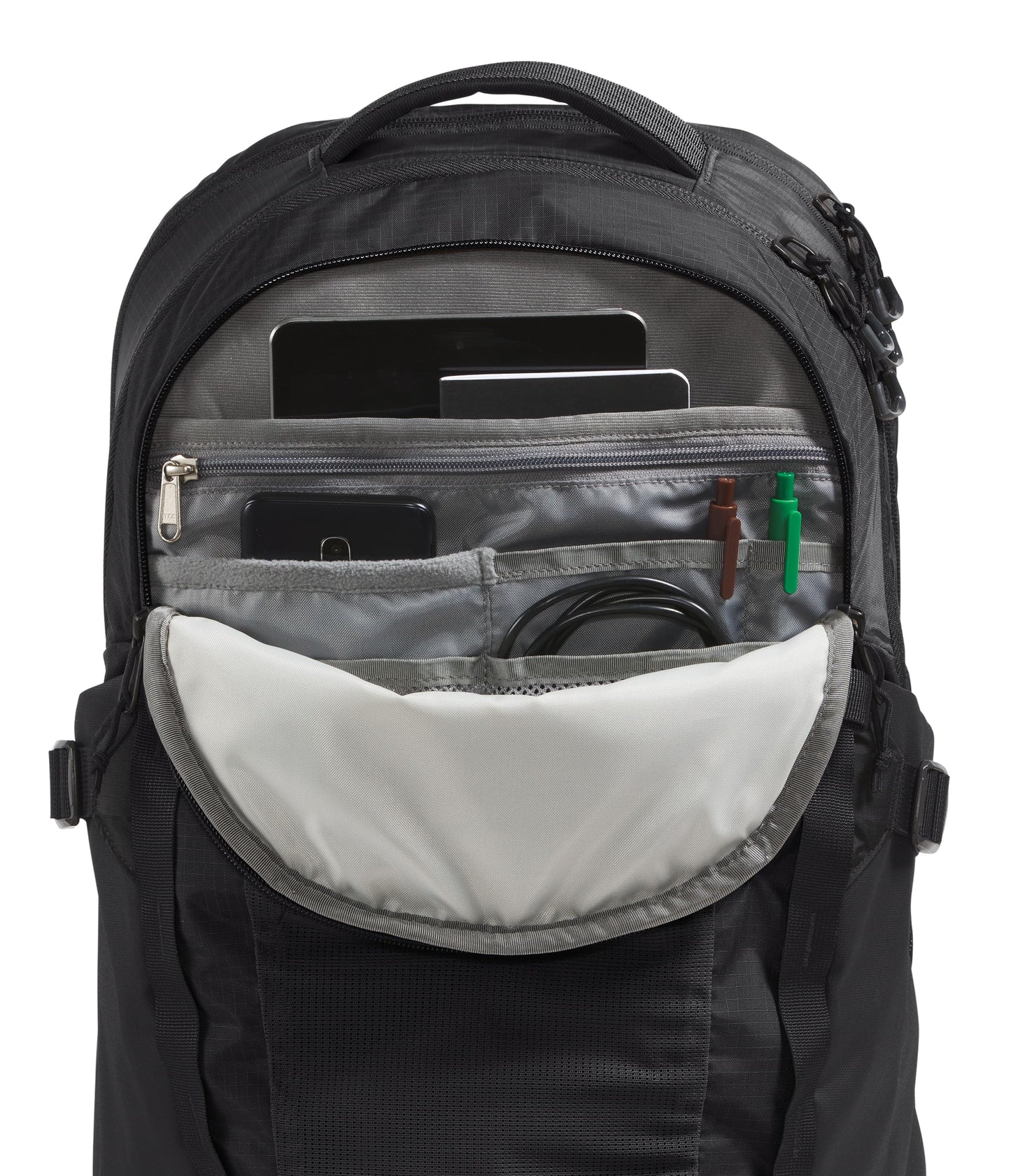 THE NORTH FACE Recon Everyday Laptop Backpack | Daypack with Water Repellent Finish, 16" Laptop Sleeve, 2 Water Bottle Pockets, TNF Black/TNF Black-NPF, One Size
