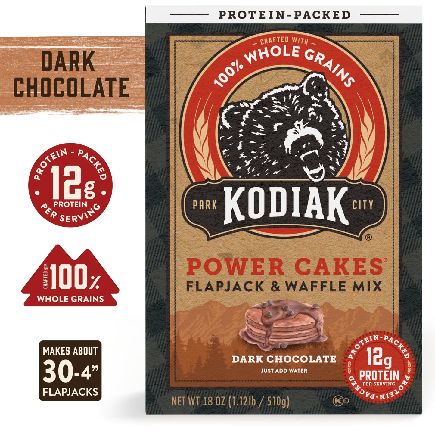 Kodiak Cakes Protein Pancake Power Cakes, Flapjack and Waffle Baking Mix, Buttermilk, 20 Oz, (Pack of 6)
