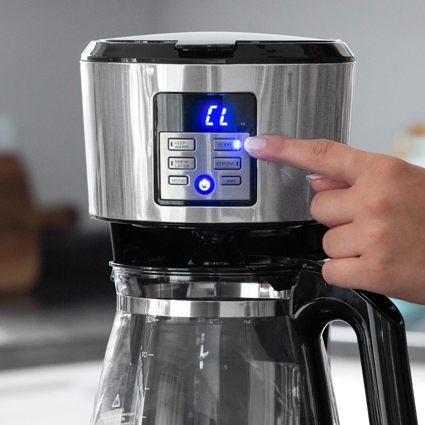 BLACK+DECKER 12-Cup Coffee Maker with Easy On/Off Switch, Easy Pour, Non-Drip Carafe with Removable Filter Basket, Vortex Technology, Black